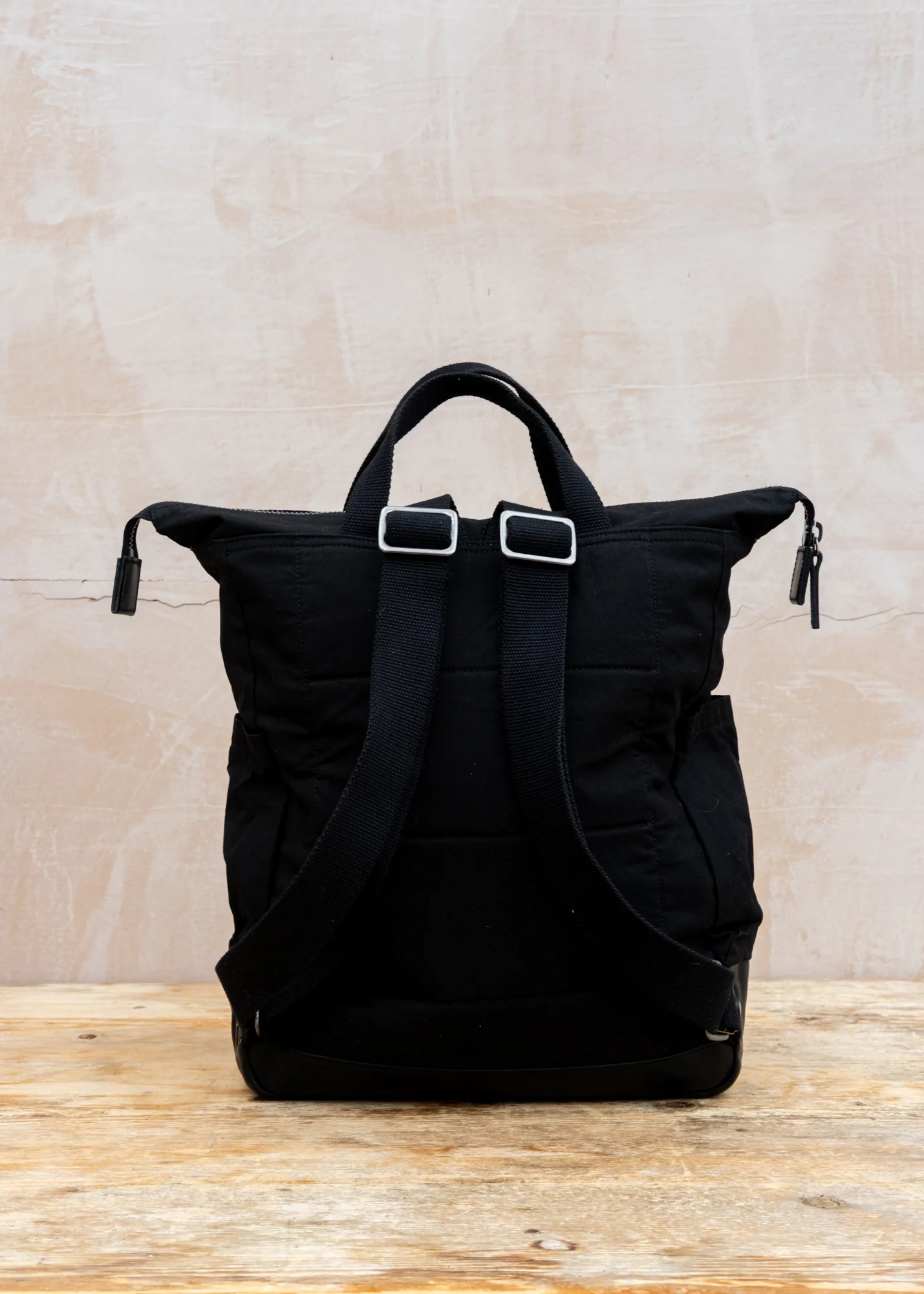 Fin Waxed Cotton Backpack in Black - Image 2