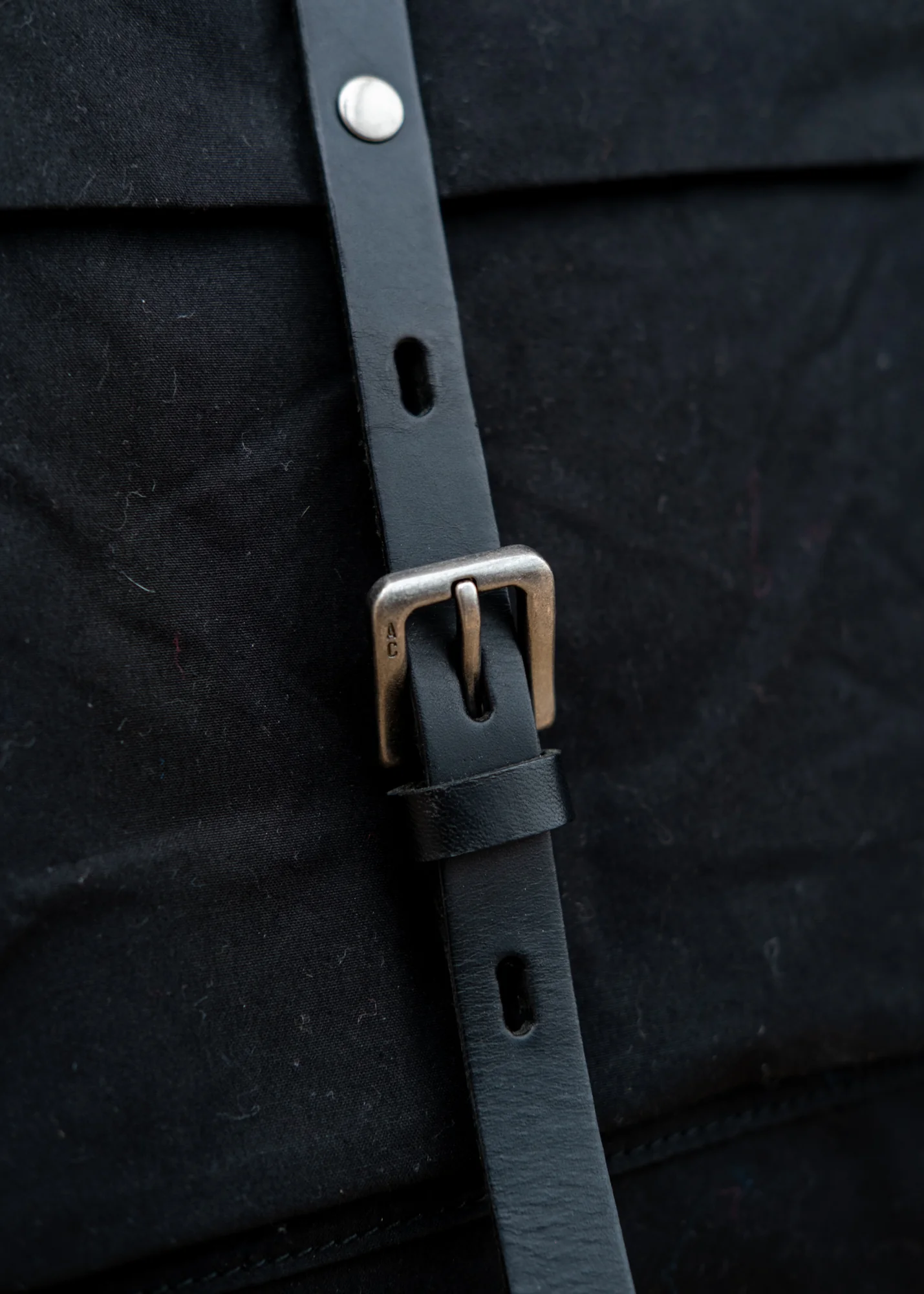 Fin Waxed Cotton Backpack in Black - Image 3