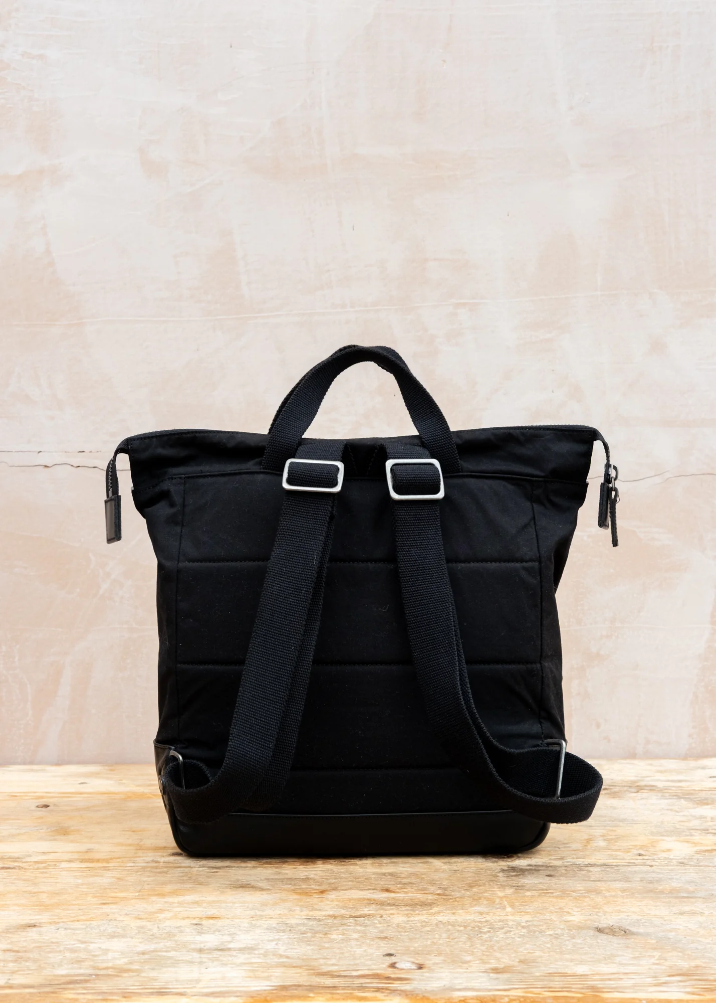 Frances Waxed Cotton Backpack in Black - Image 2