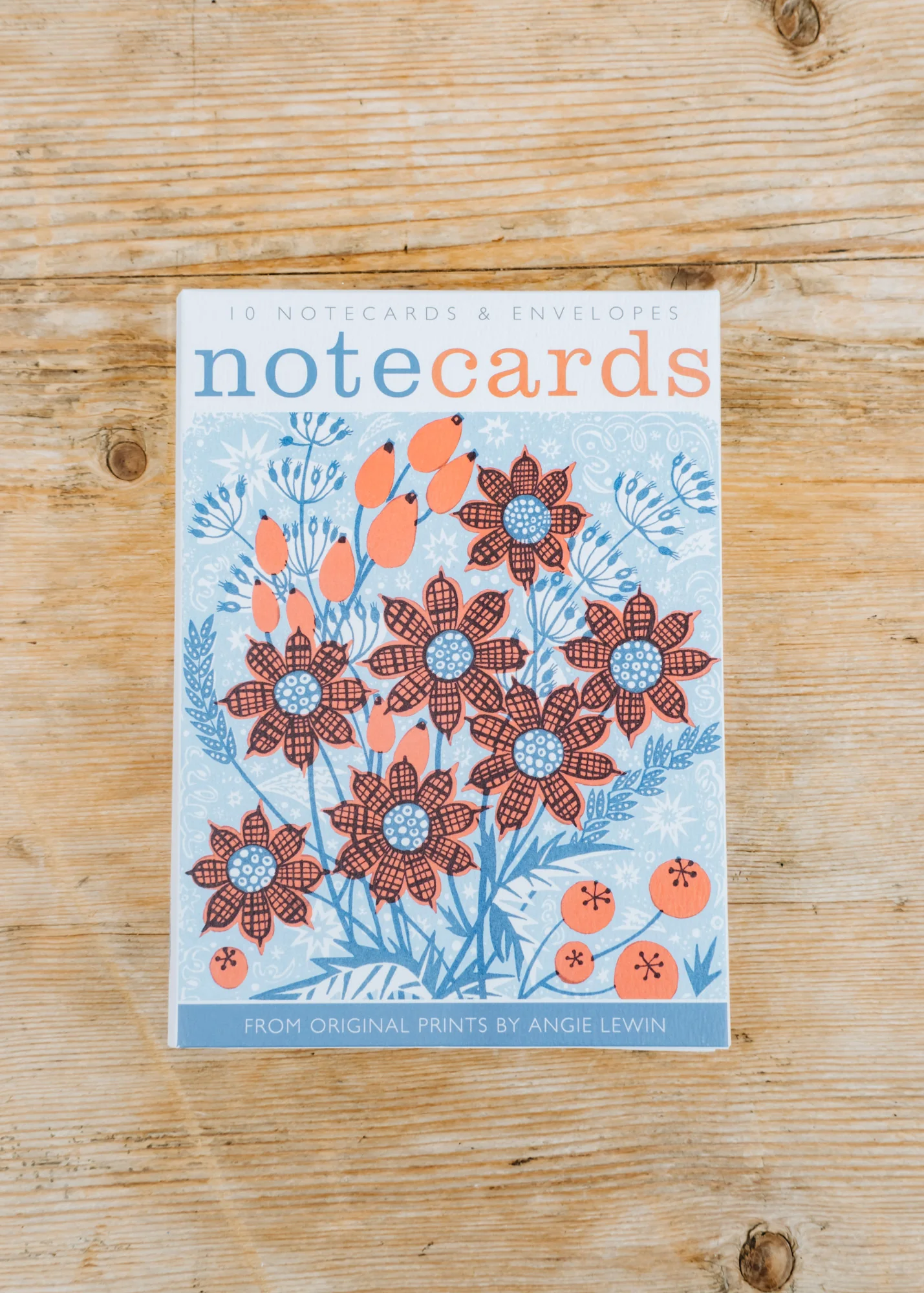 Angie Lewin, 'Frost Flowers' and 'Sea Holly' Printed Notecards, pack of ten - Image 2
