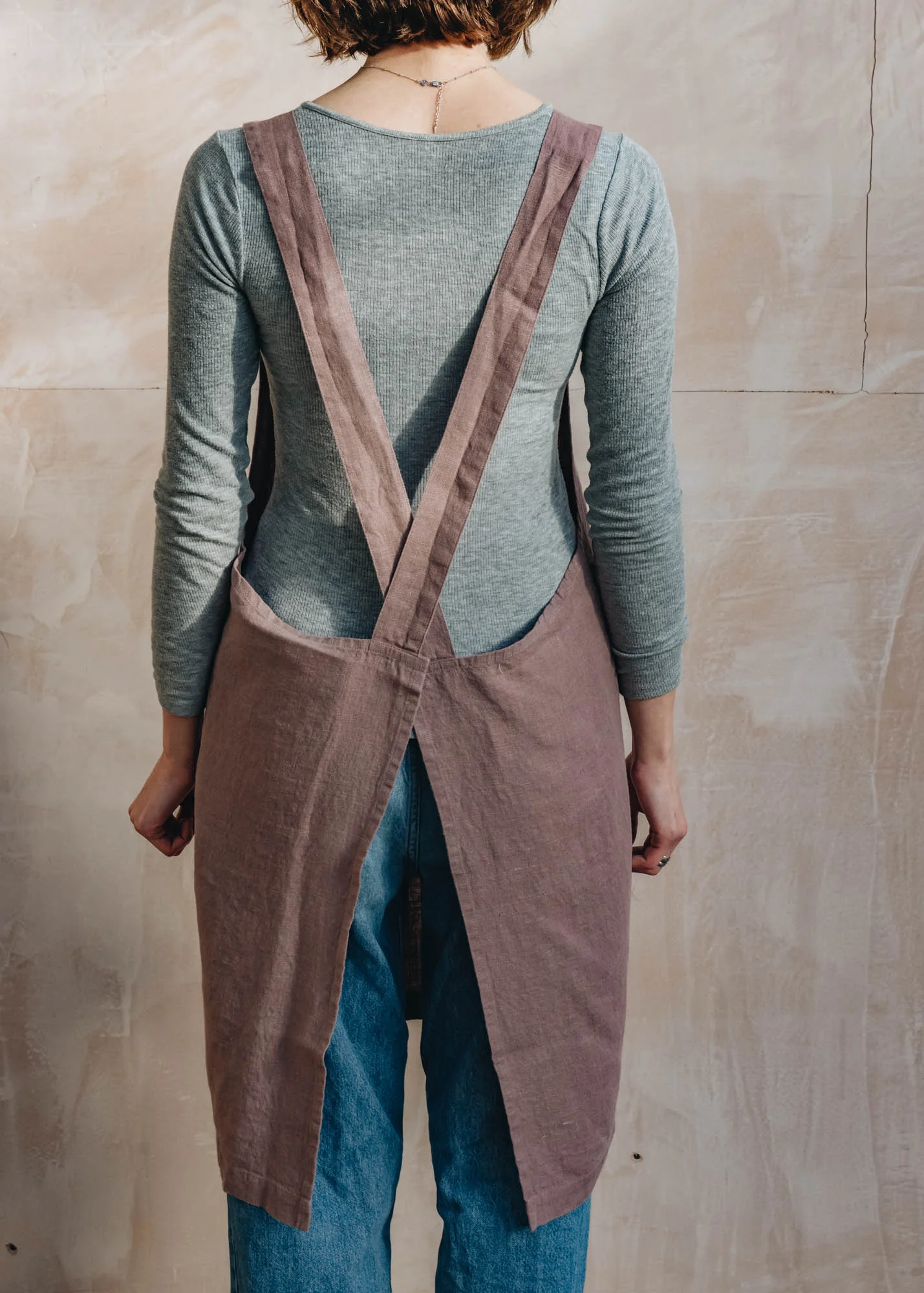 Ashes of Roses Linen Crossback Apron - Image 2