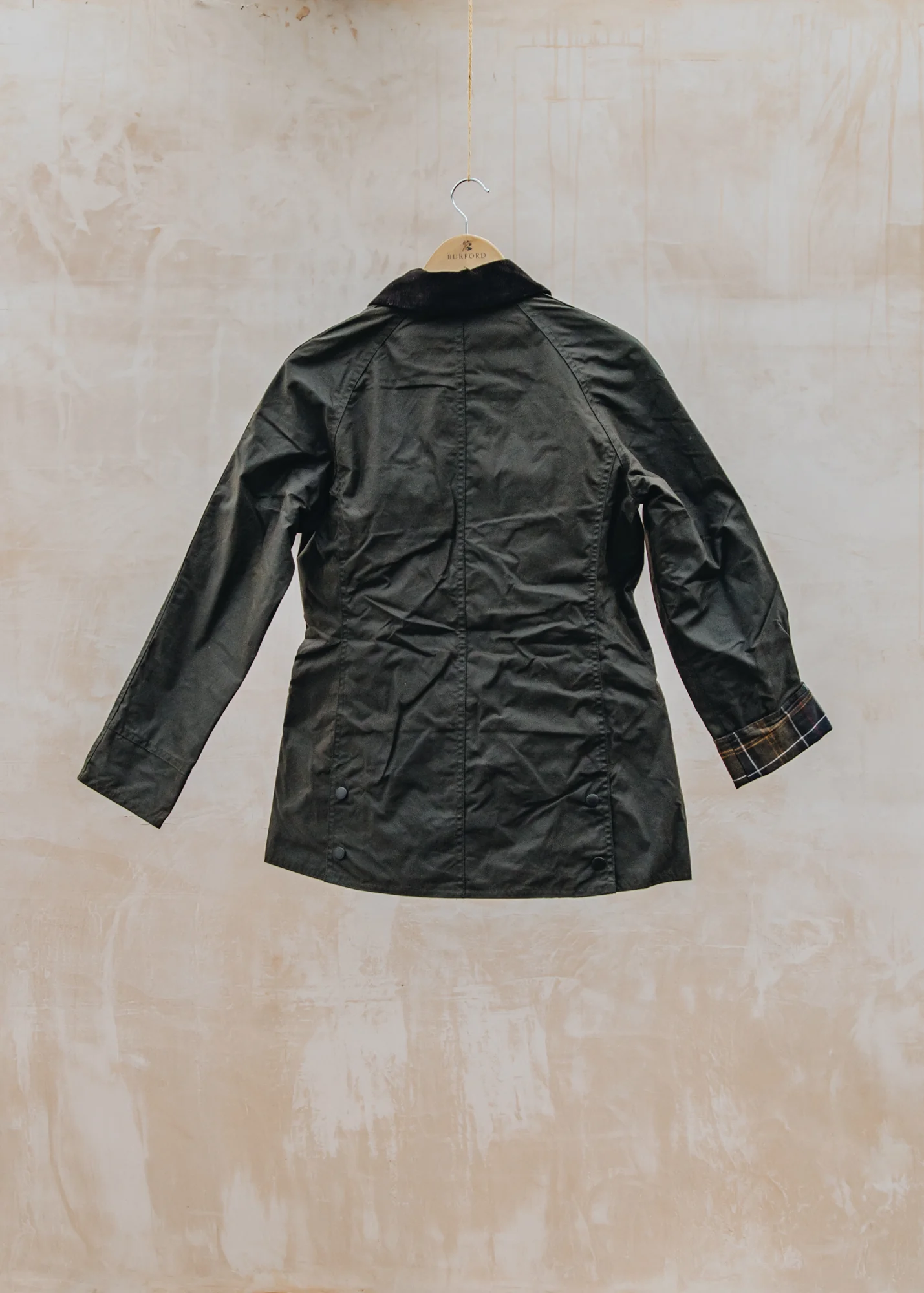 Classic Beadnell Wax Jacket in Olive - Image 2