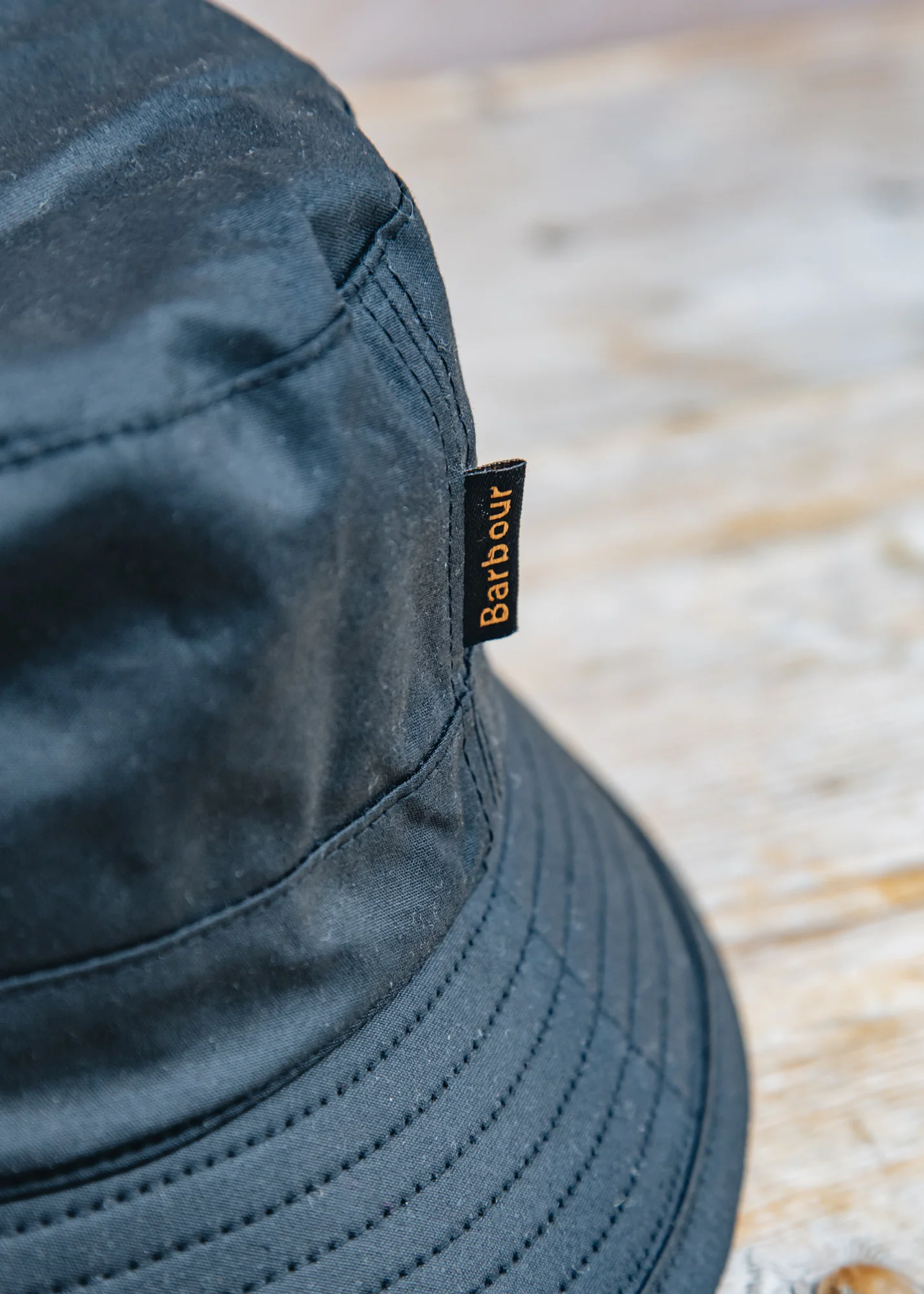Waxed Bucket Hat in Black - Image 2