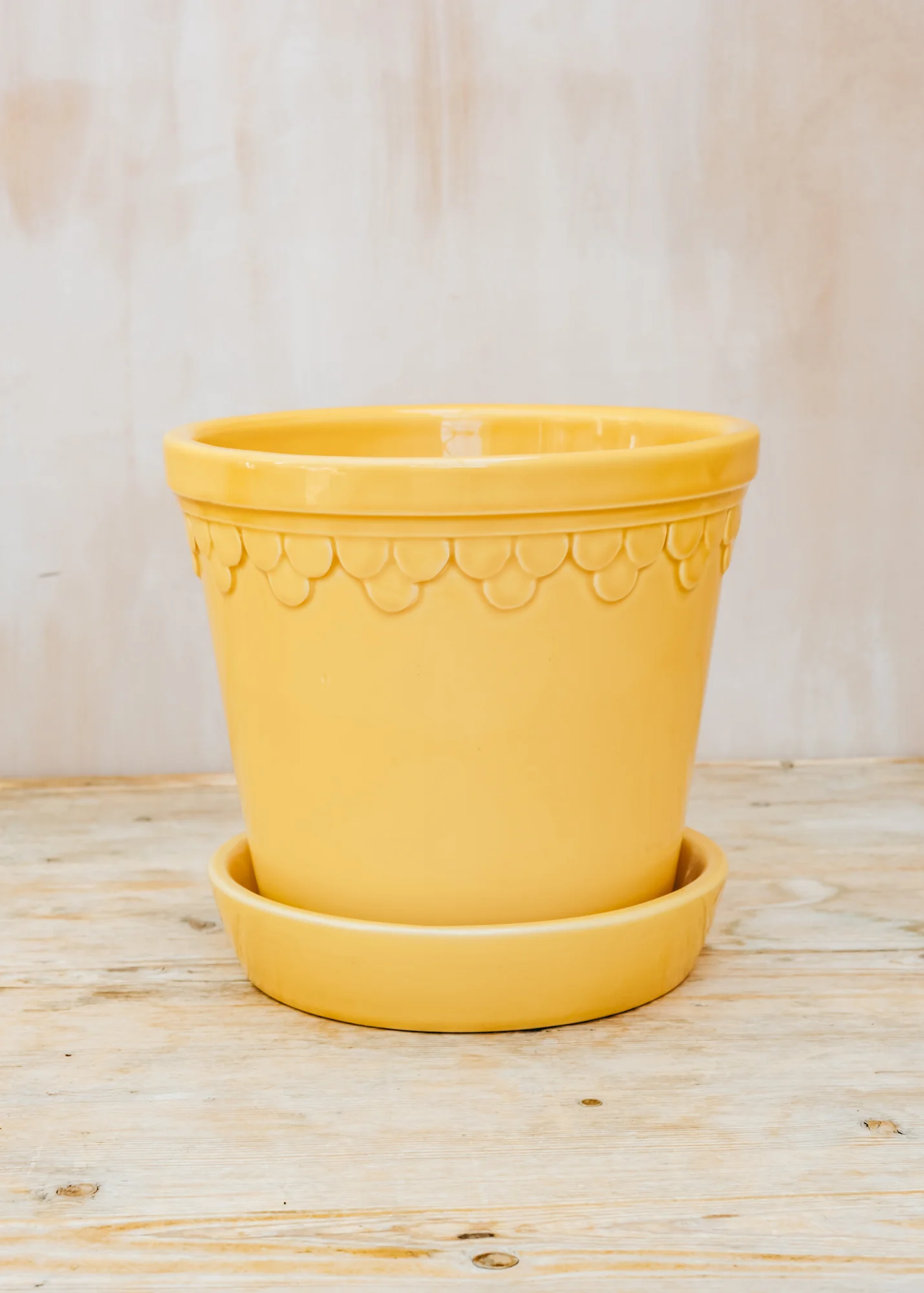 Copenhagen Amber Glazed Pot and Saucer Set, 21cm