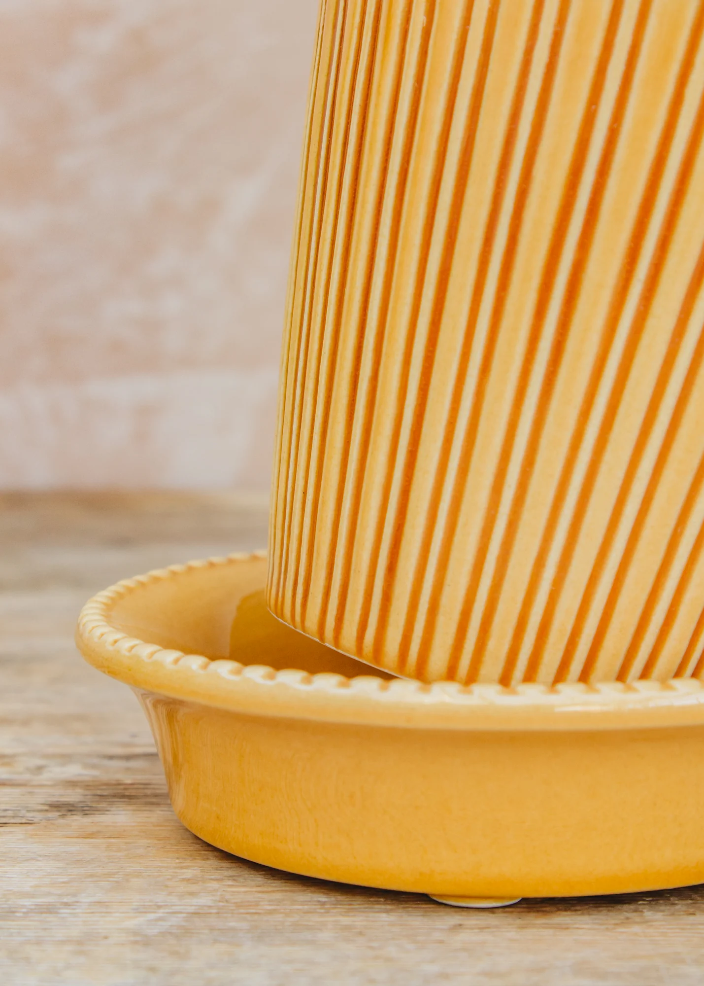 Simona Amber Yellow Glazed Pot - Image 2