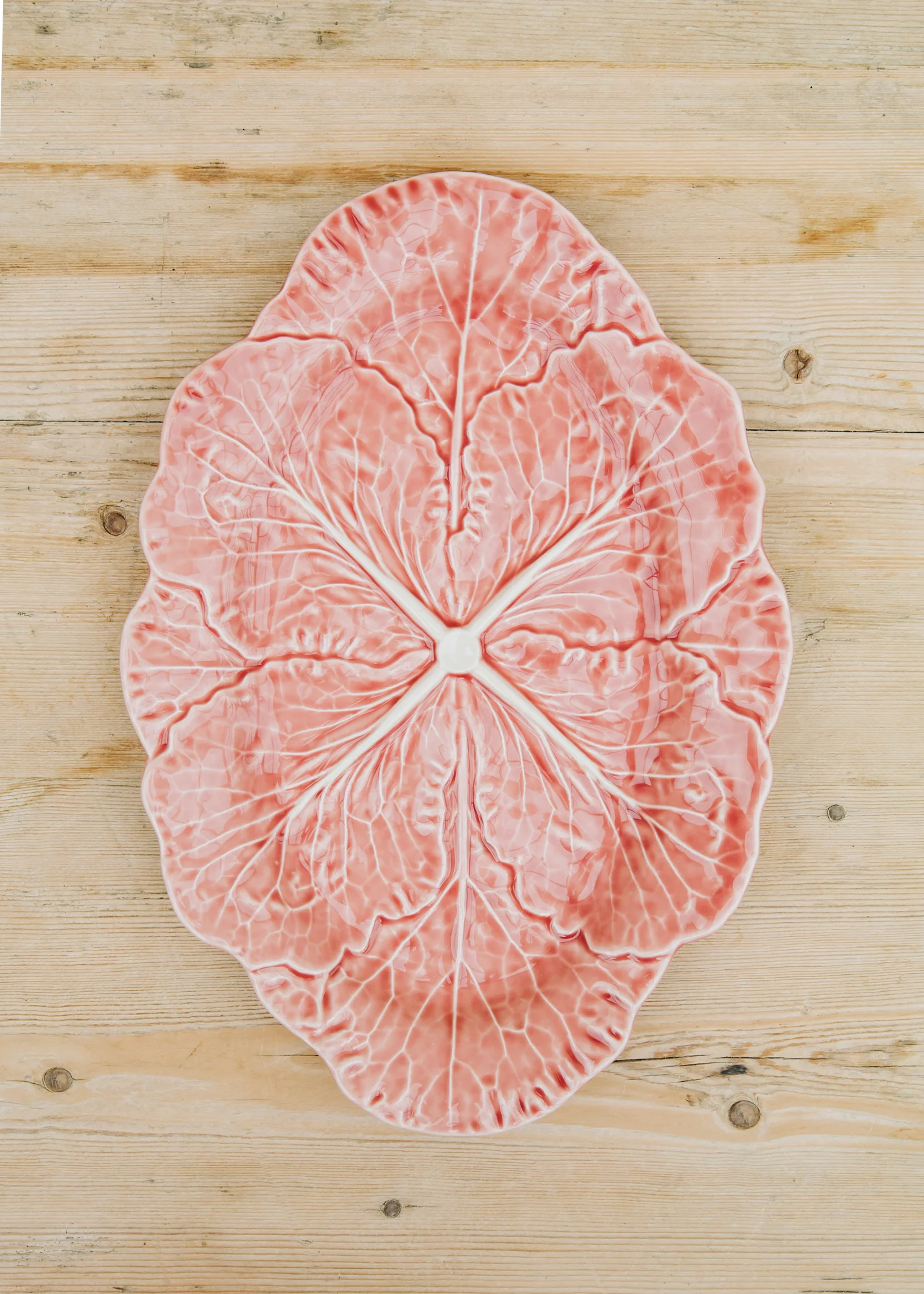 Pink Cabbage Oval Platter, 37.5cm