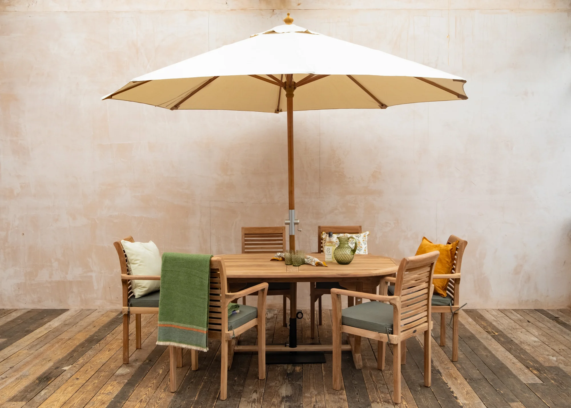 *Pre-Order Only* Richmond Teak Six Seater Elliptical Dining Set