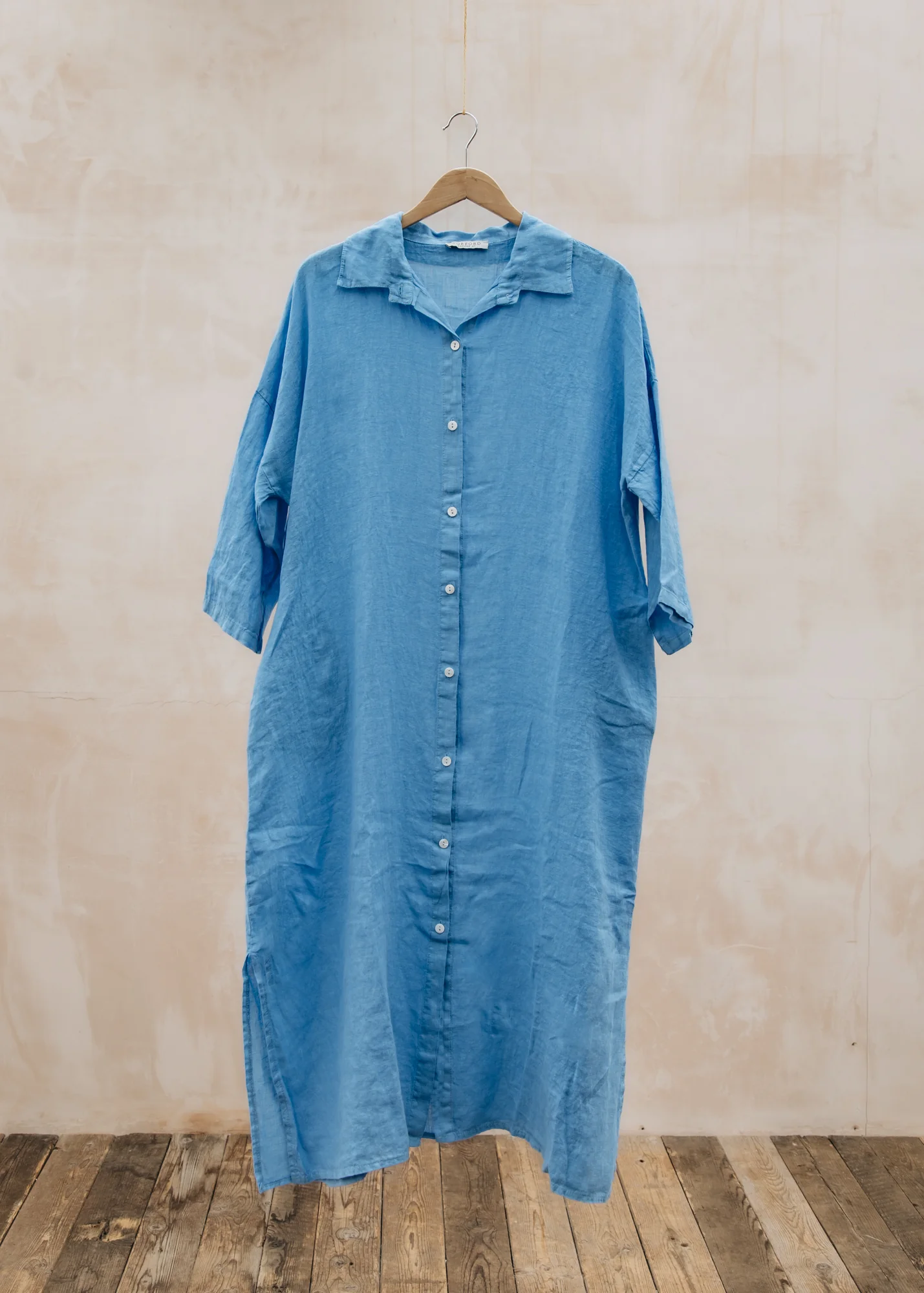 Finty Oversized Long Shirt Dress in Blue