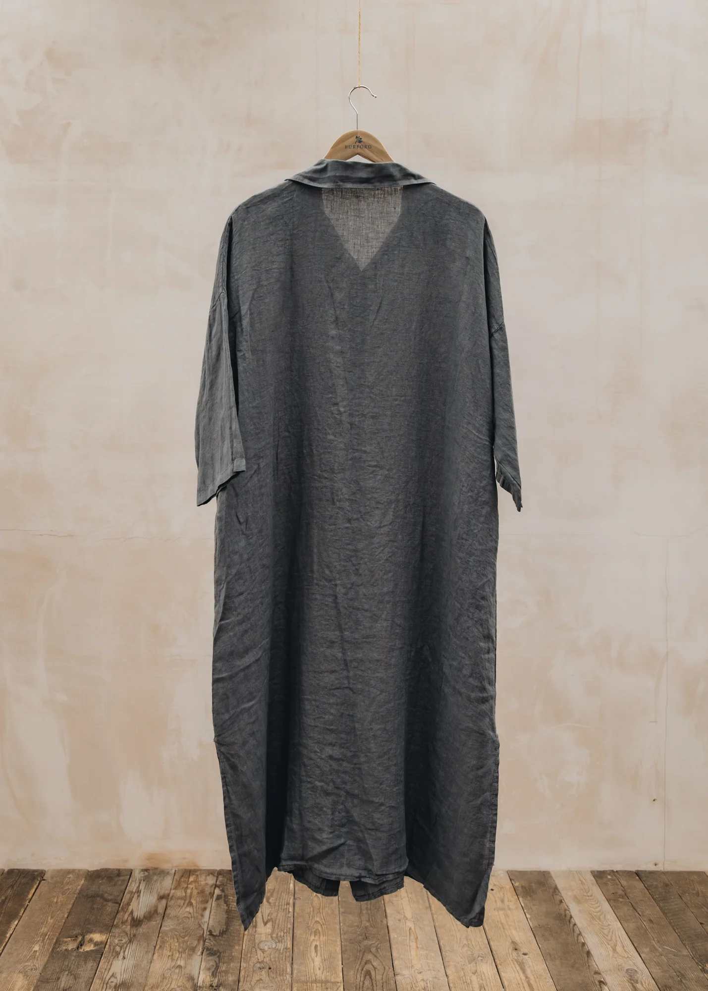 Finty Oversized Long Shirt Dress in Dark Mud - Image 2