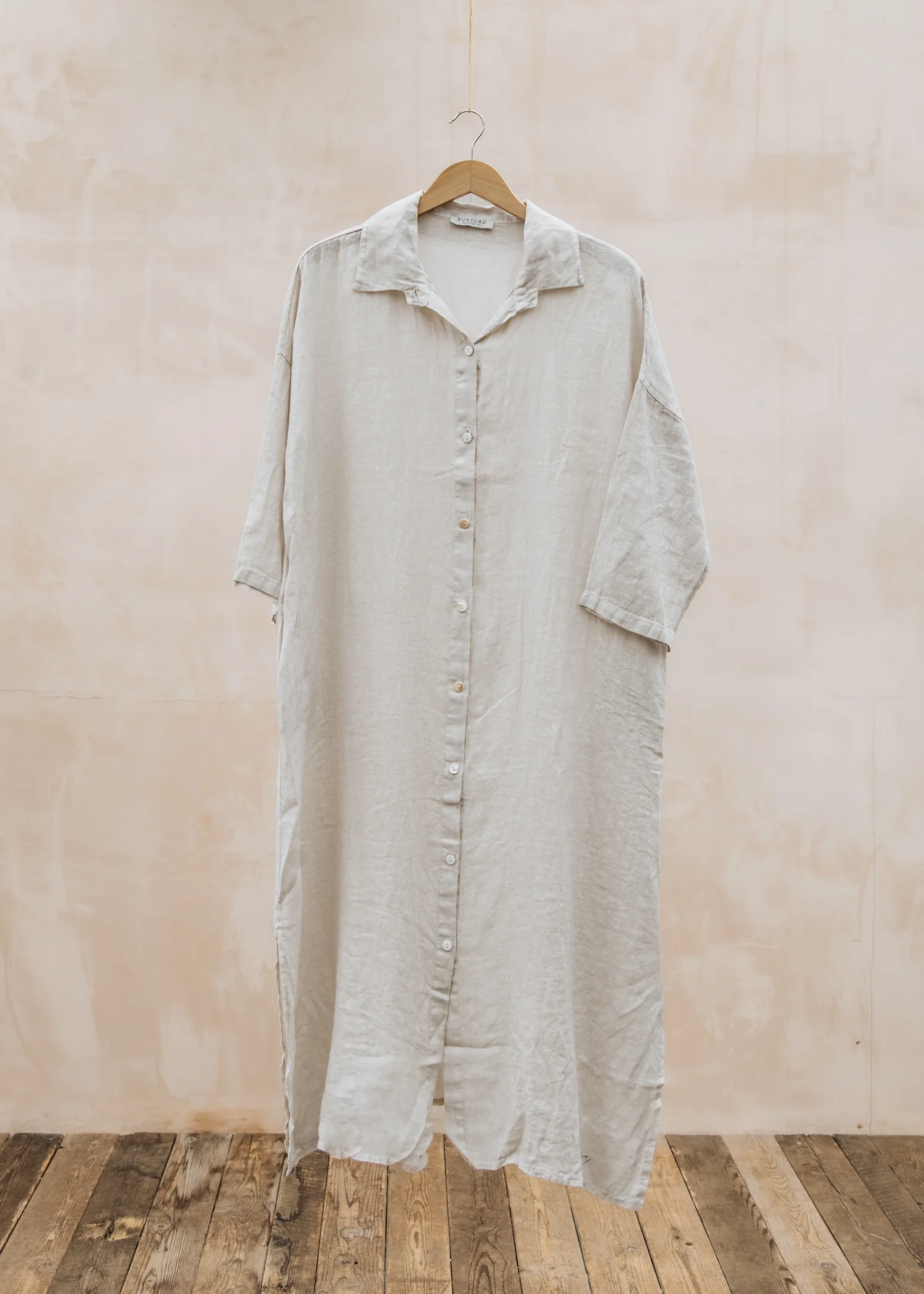 Finty Oversized Long Shirt Dress in Natural