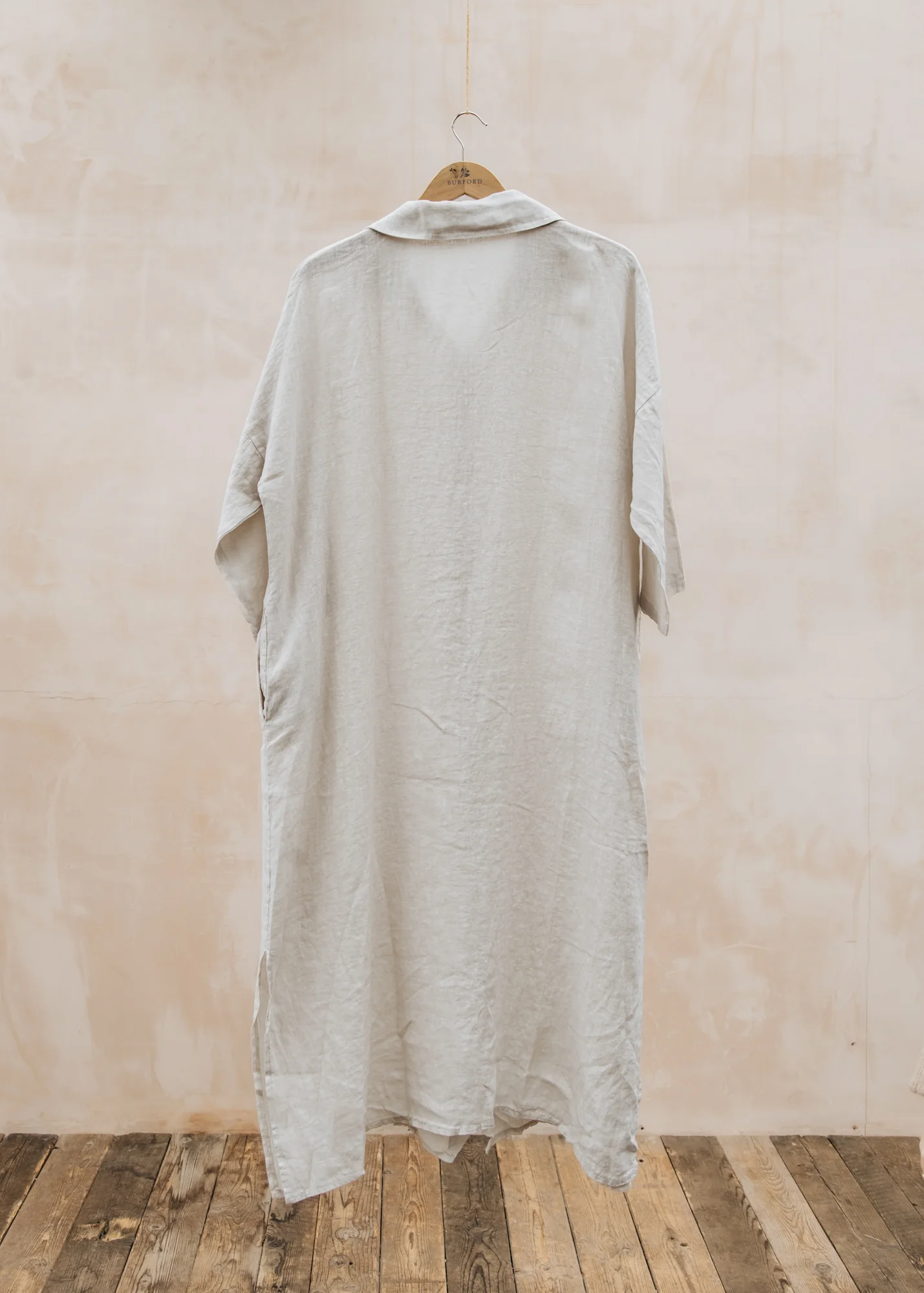 Finty Oversized Long Shirt Dress in Natural - Image 2