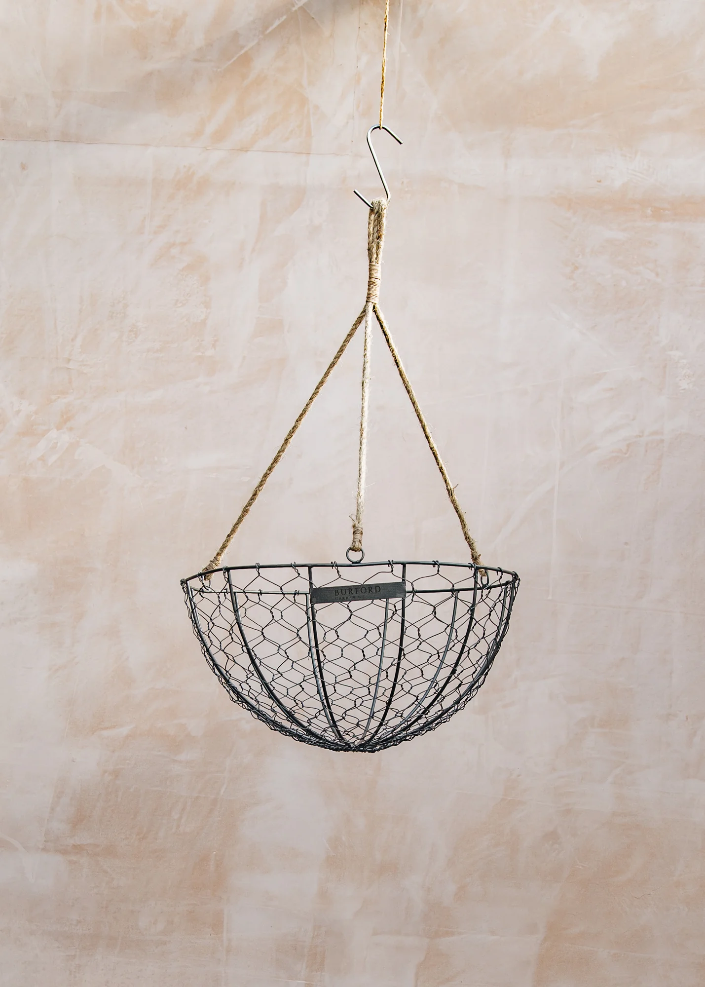 Hanging Basket with Rope Handle, 40cm