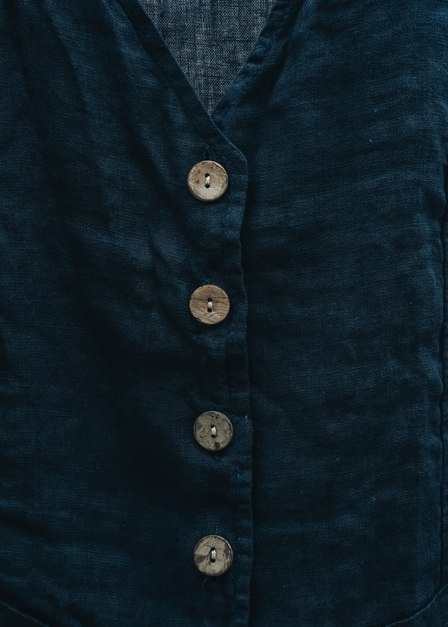 Kitty Waistcoat in Dark Navy Linen - Image 3