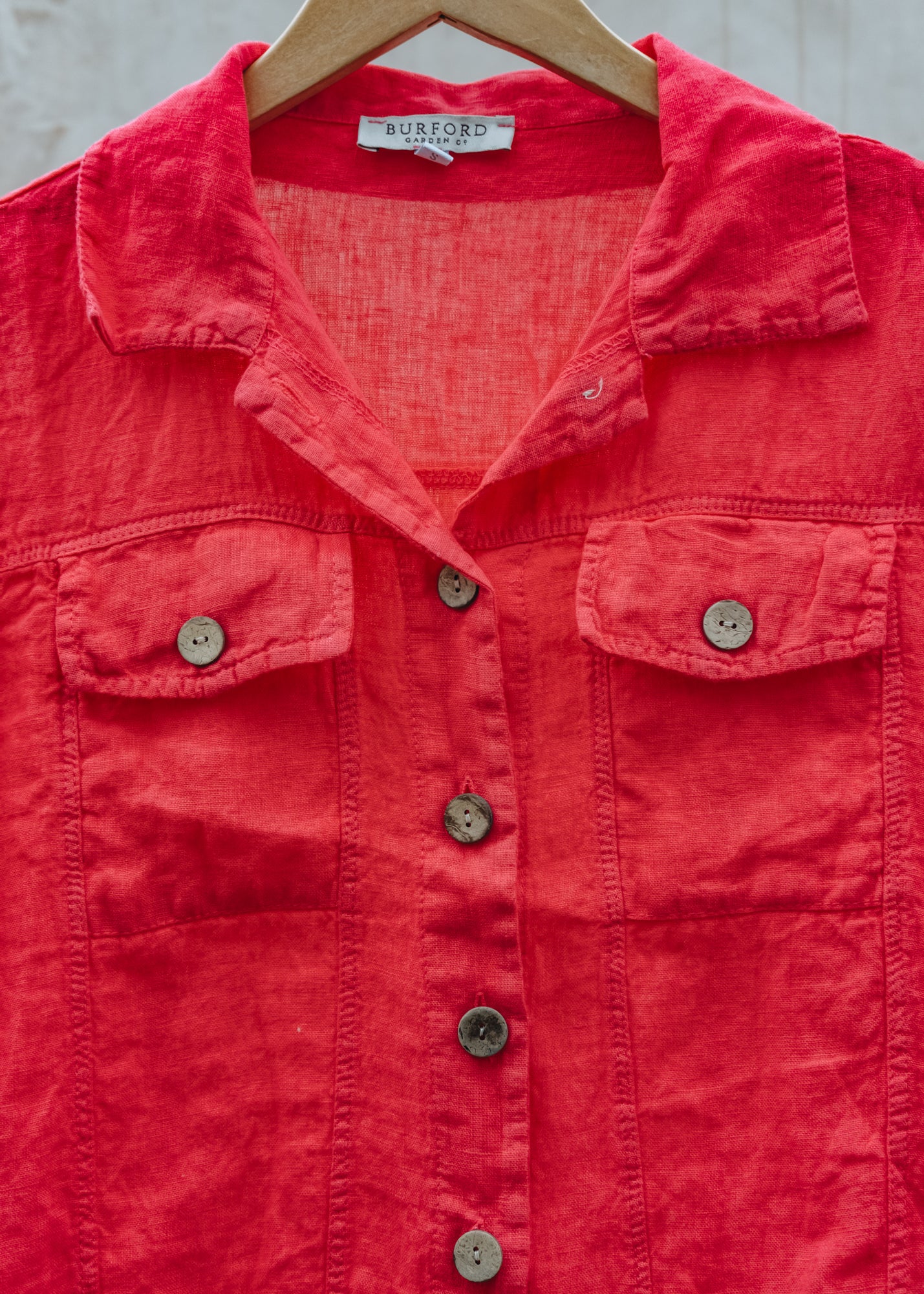 Western Linen Kara Jacket in Fragola Red - Image 3
