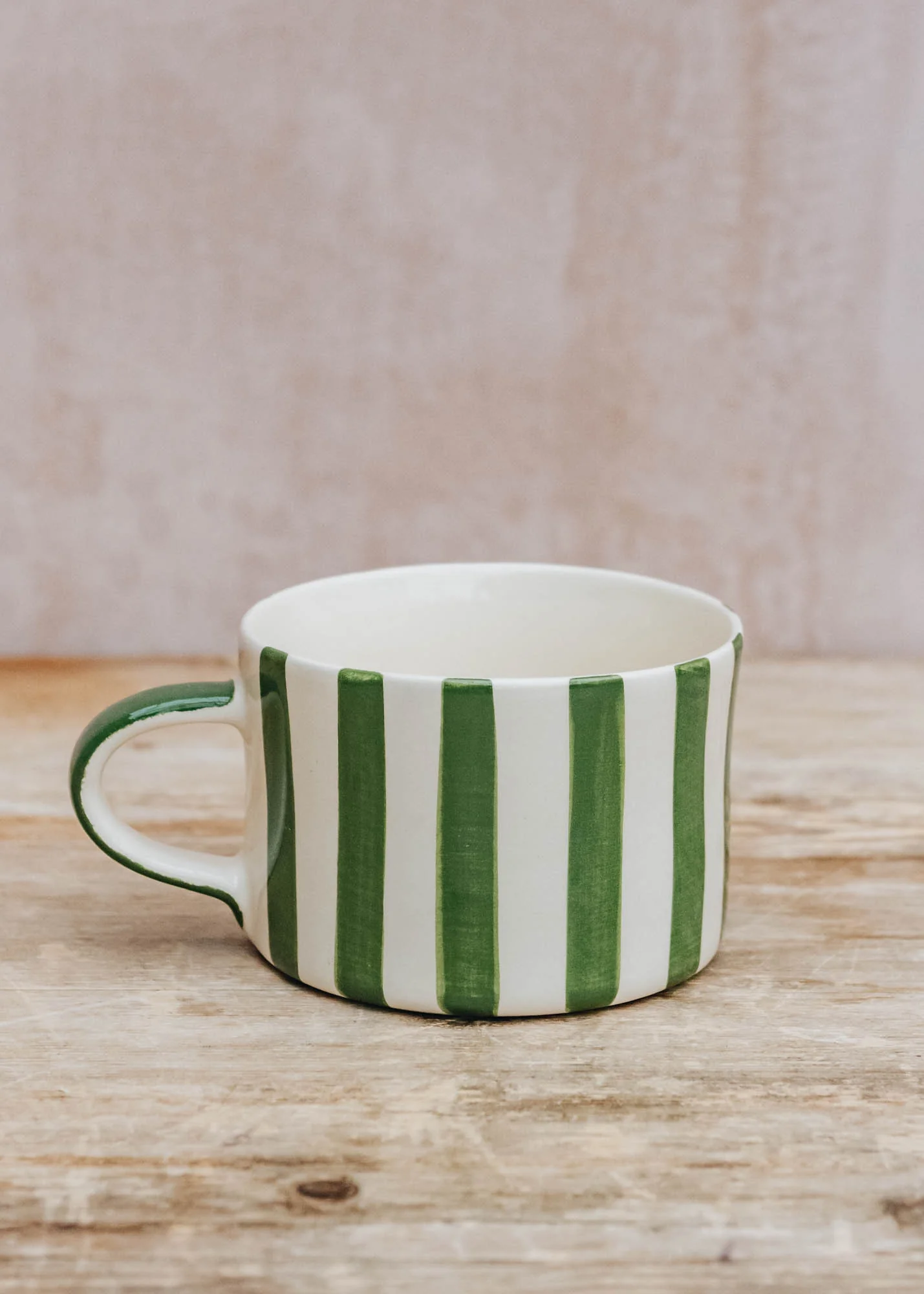 Candy Stripe Mug in Moss Green