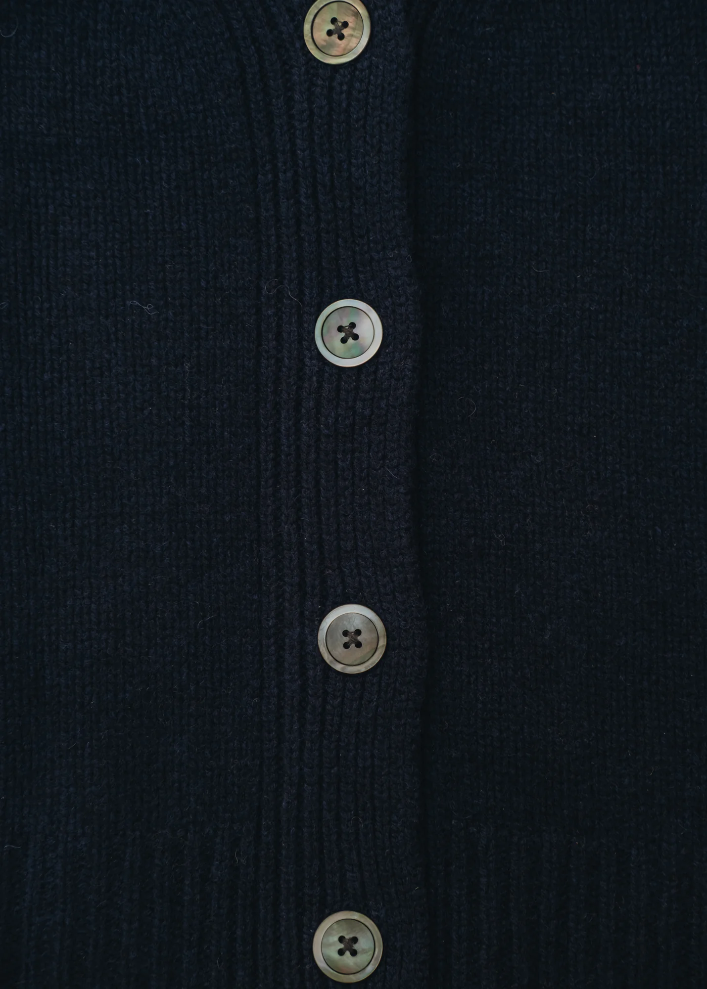 Chunky Long Sleeve V-Neck Cardigan in Navy - Image 3