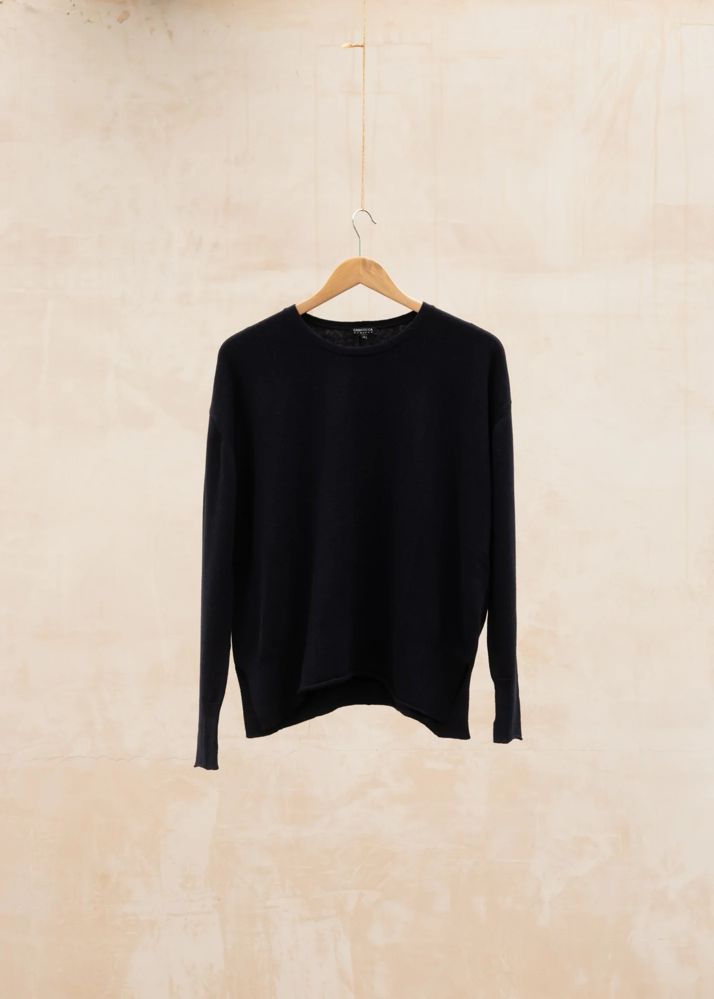 Wide Body Crew Neck Sweater in Neat Navy