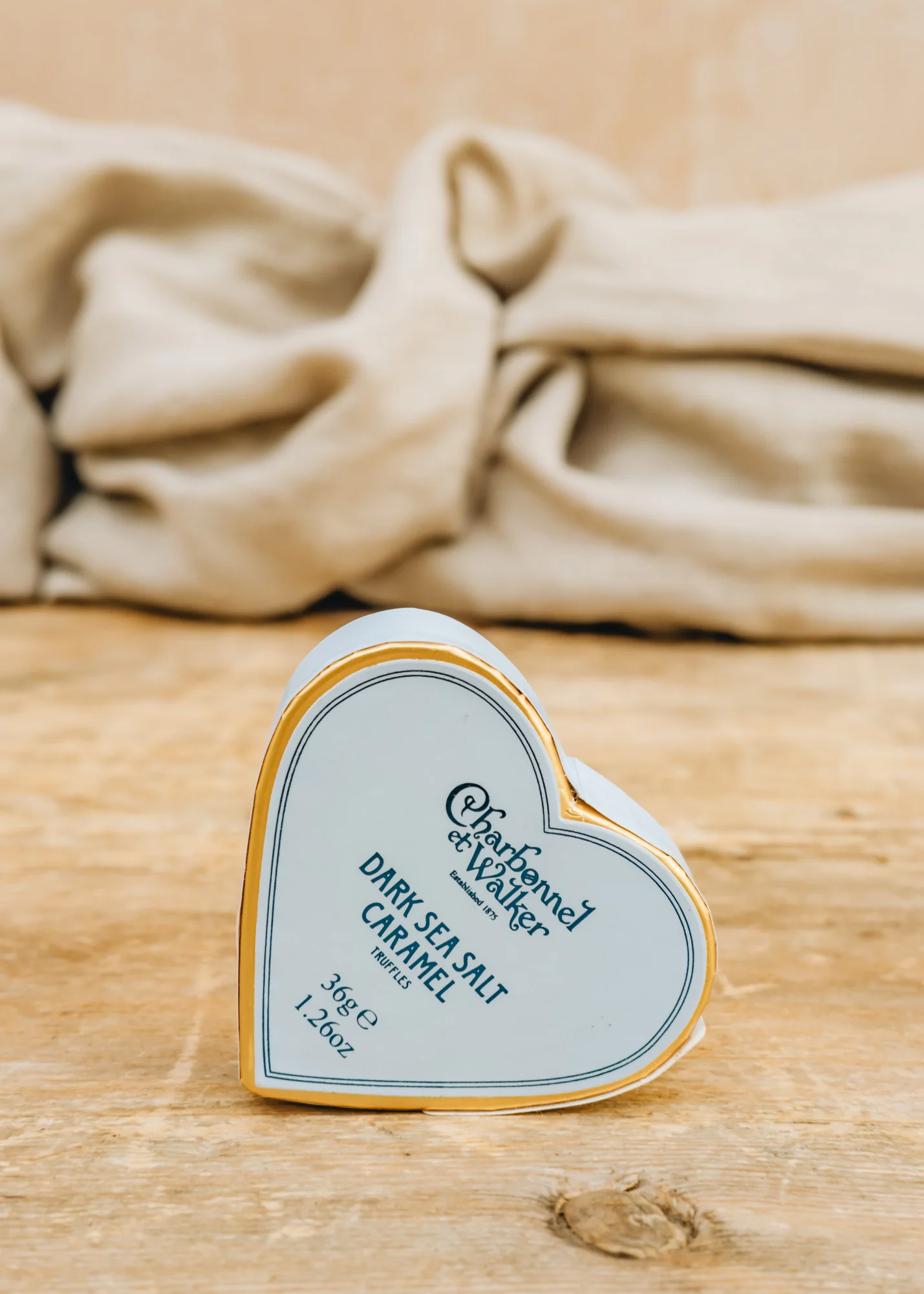Dark Sea Salted Caramel Chocolate Truffles in Blue Heart, 34g