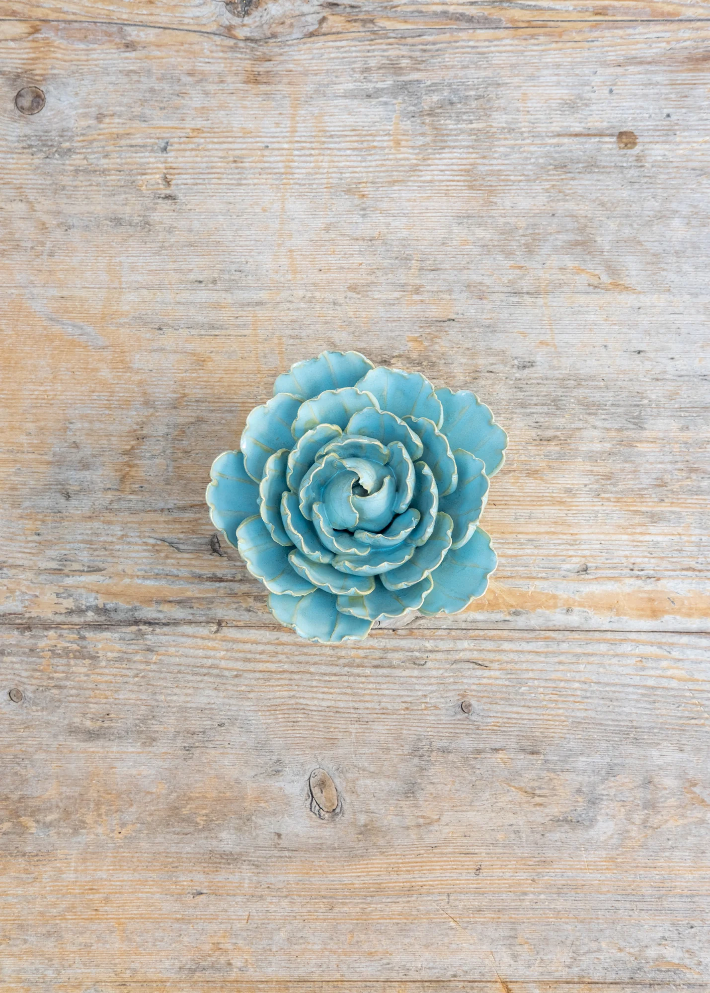 Robins Egg Blue Keiko Peony Wall Decoration