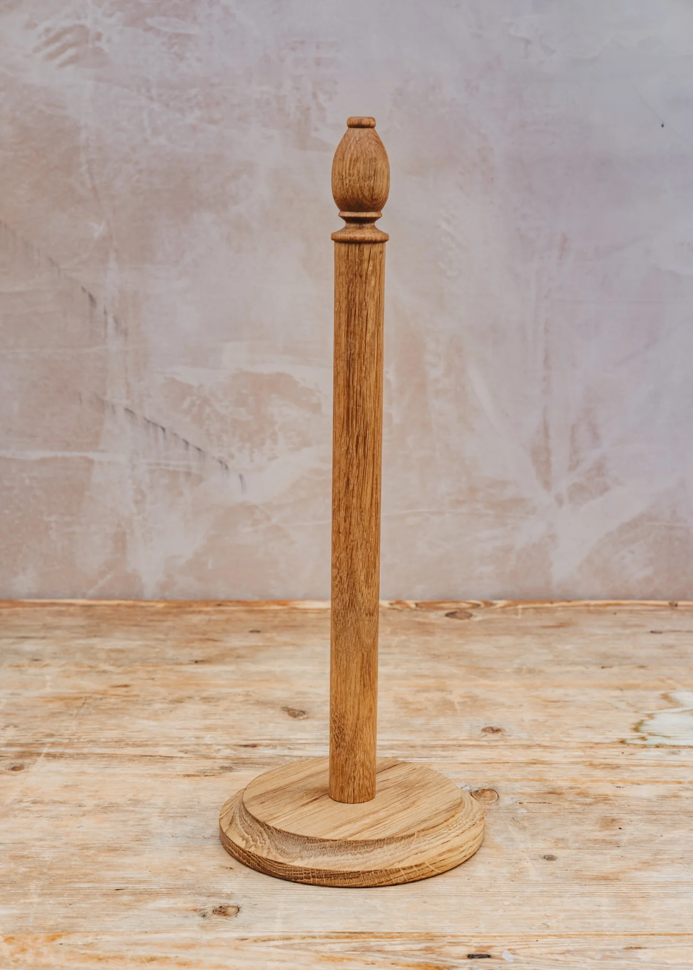 Natural Oak Kitchen Roll Stand