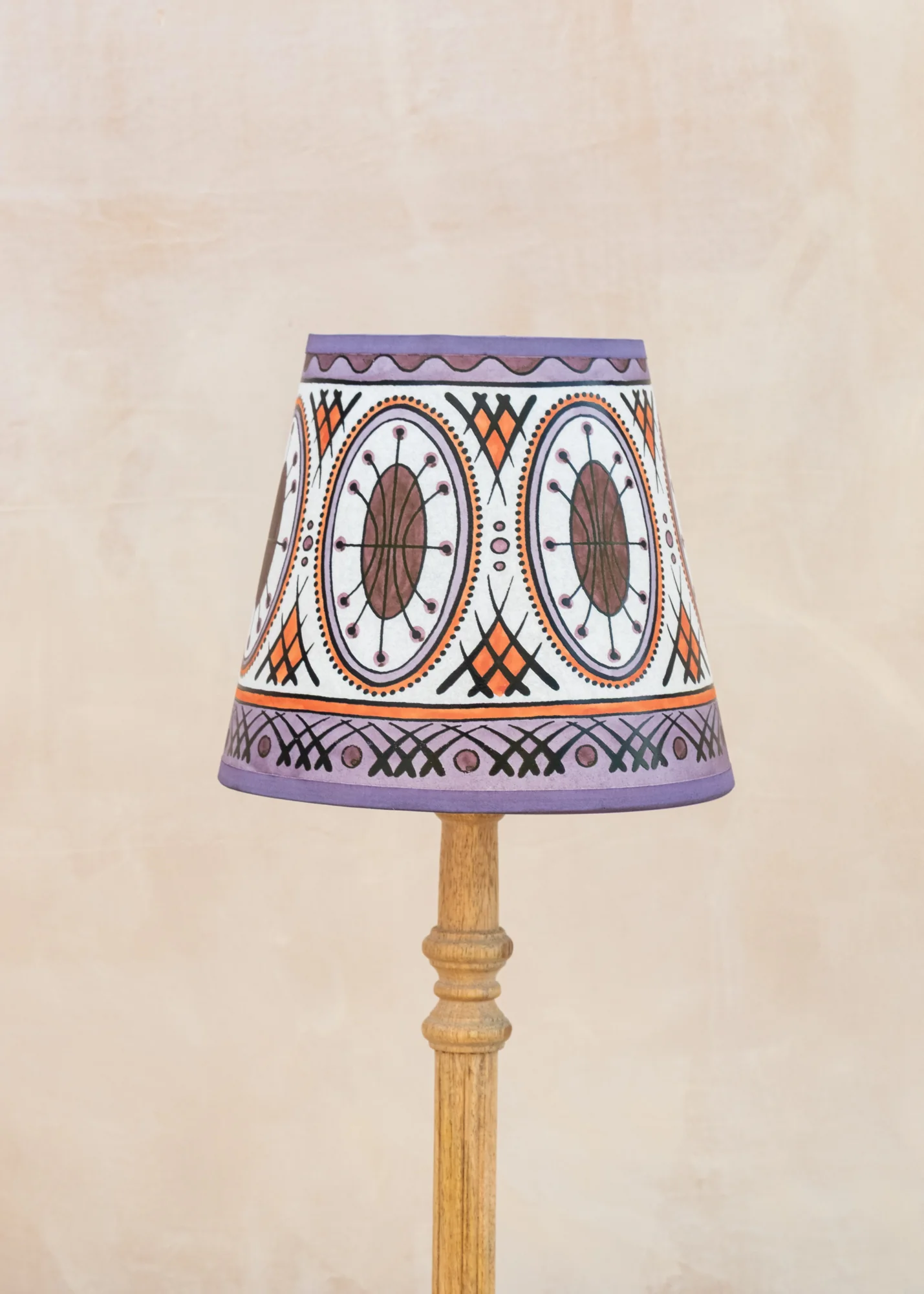 Slender Hand Painted Lampshade in Callisto Mauve