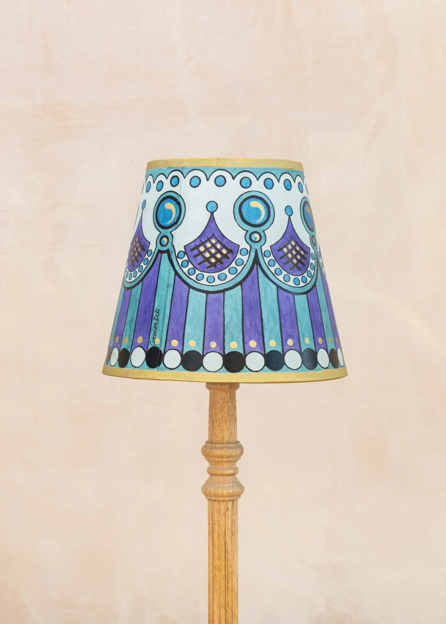 Slender Hand Painted Lampshade in Marquee Mauve Gold