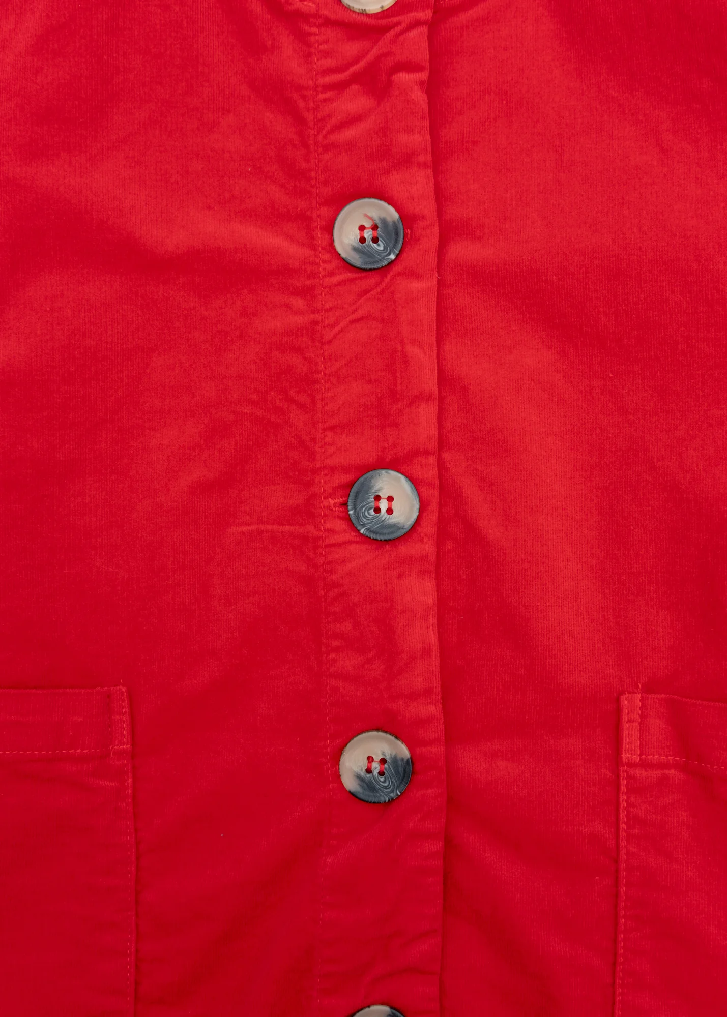Mini Cord Barrel Sleeve Jacket in Cherry - Image 3