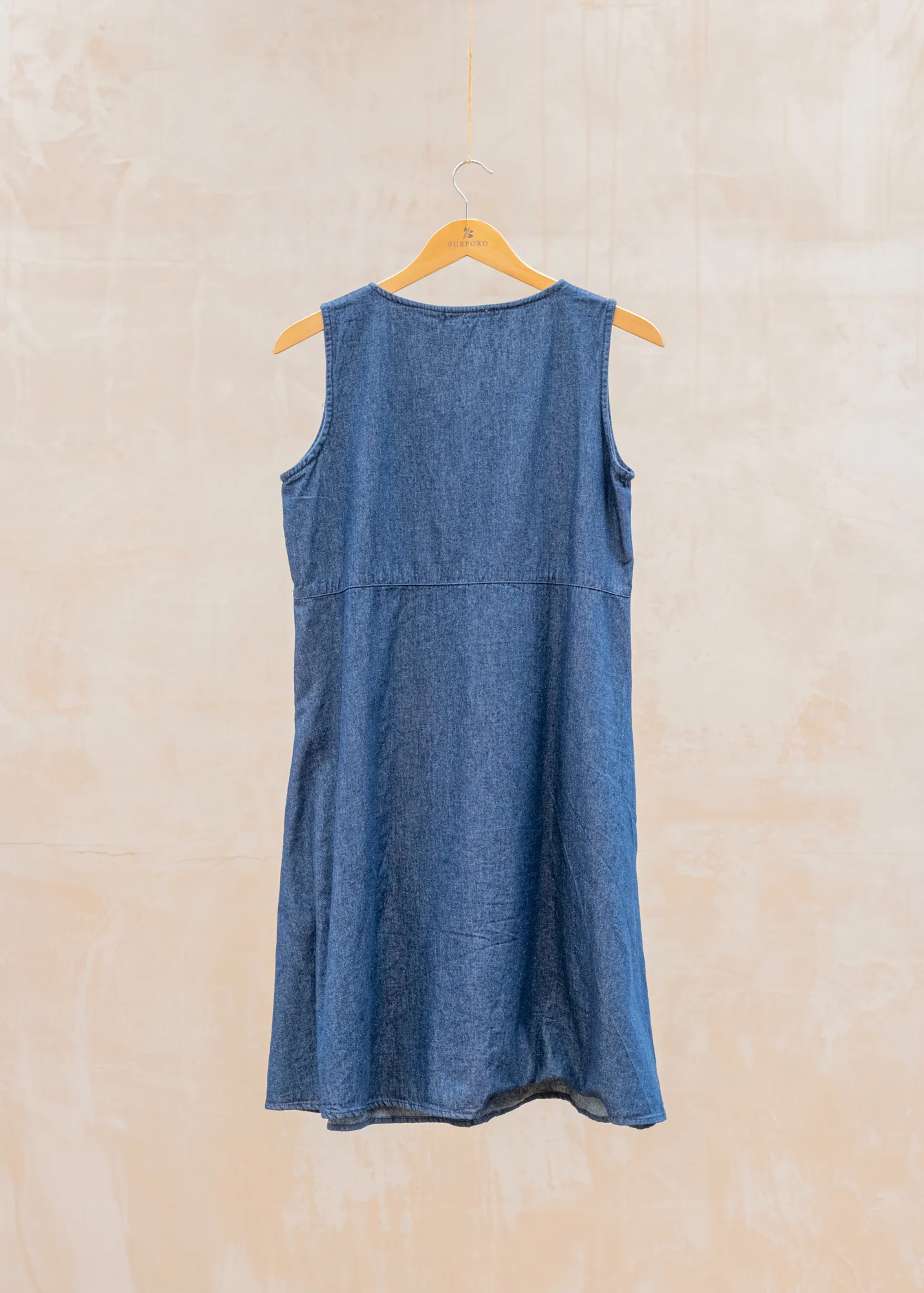 Patch Pocket Dress in Flax Denim Laundered - Image 2