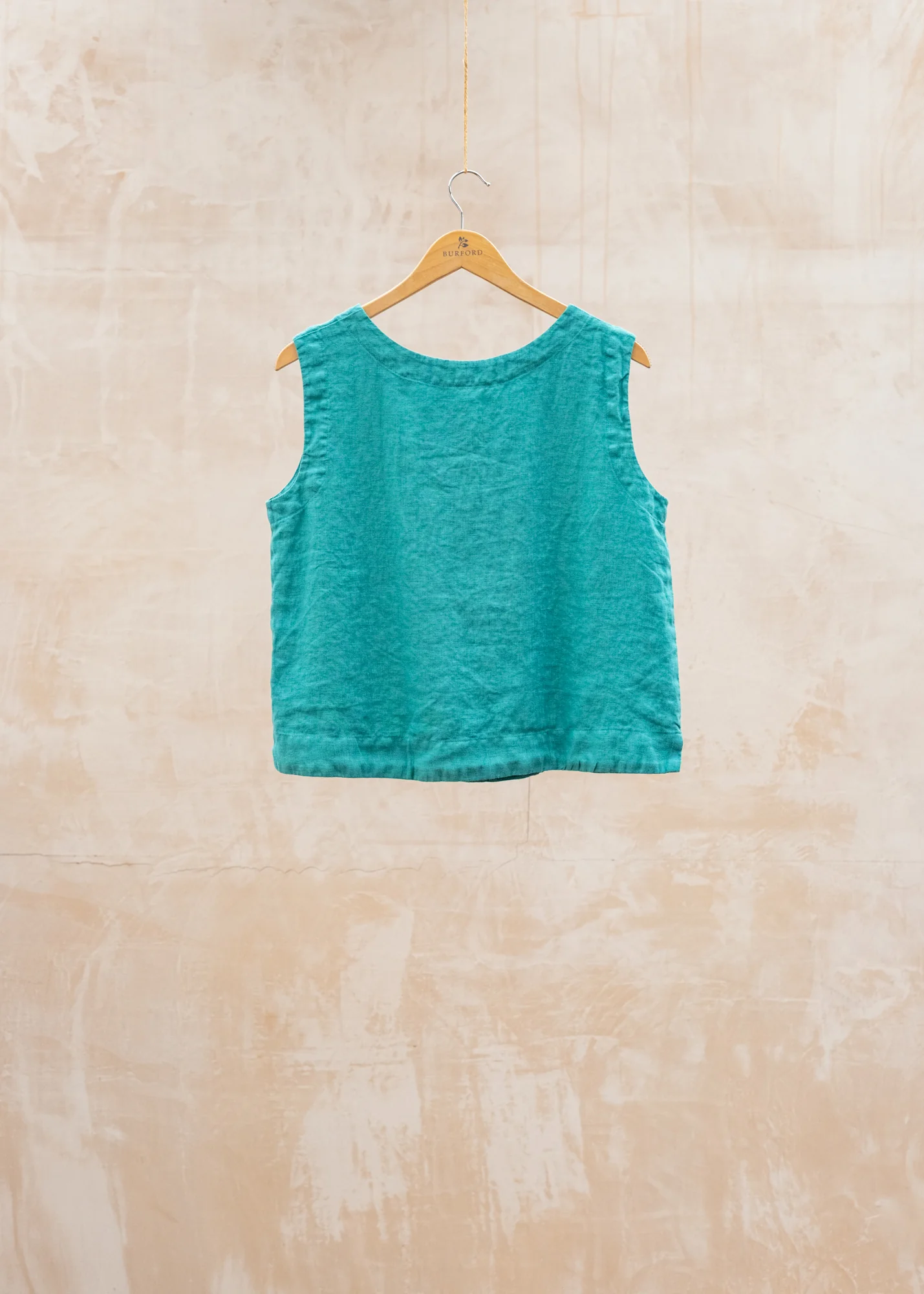 Solid Linen Vest in Riviera - Image 2