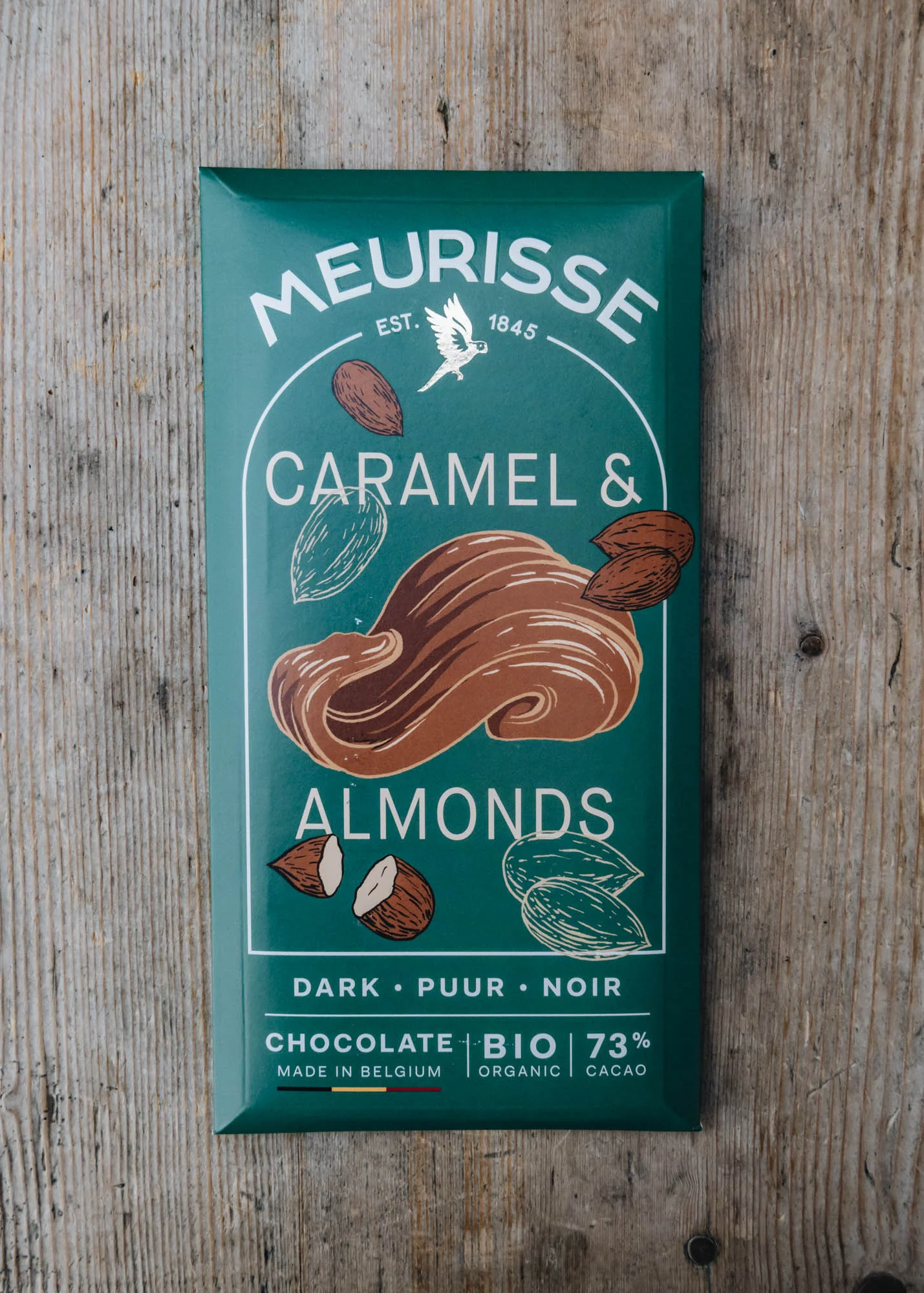 Dark Chocolate Bar with Caramel and Almonds