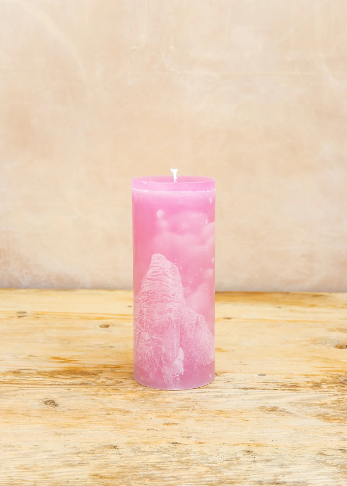 Cylinder Pillar Candle in Marshmallow, 8.6x20cm