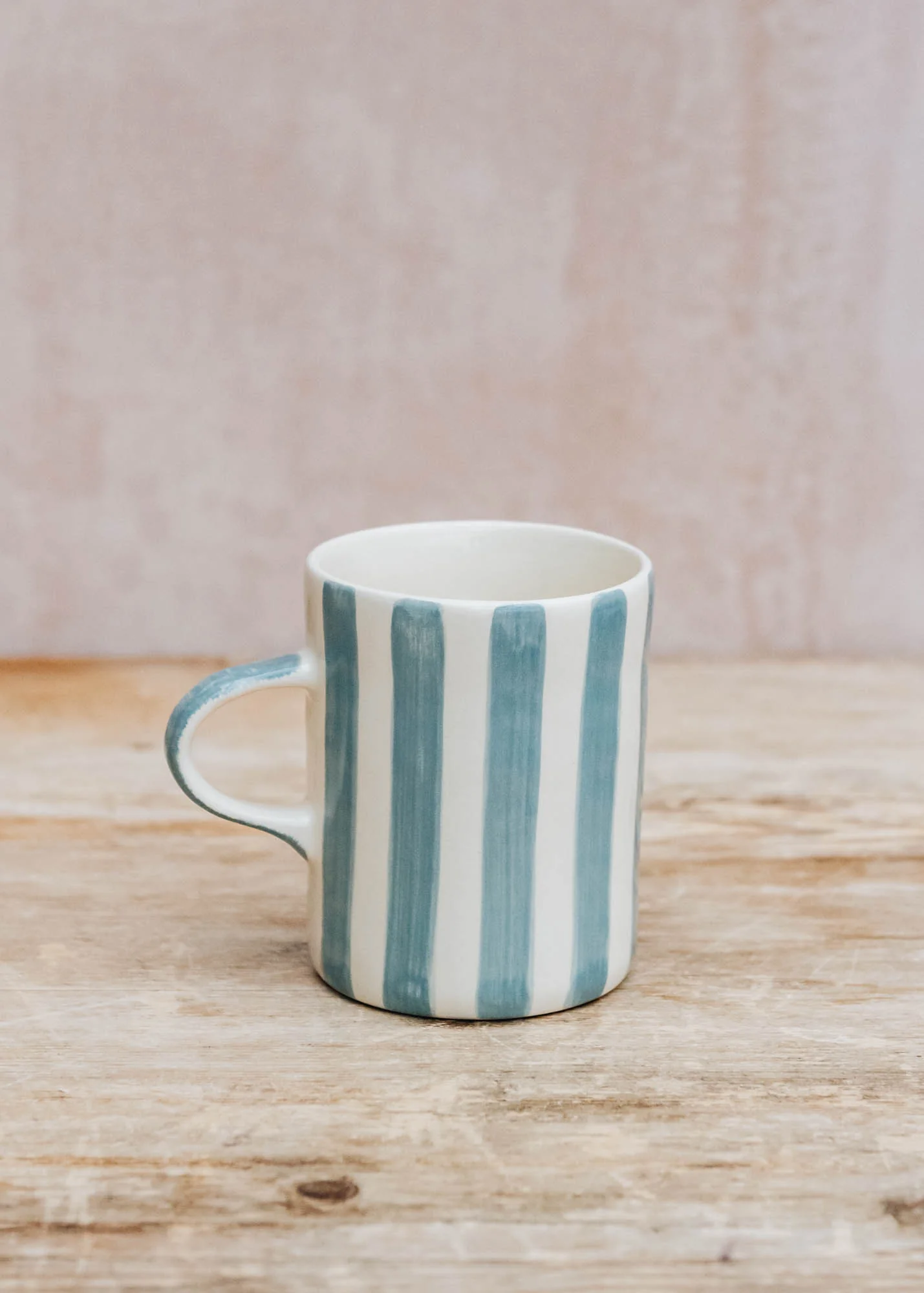 Demi Candy Stripe Mug in Dove Grey