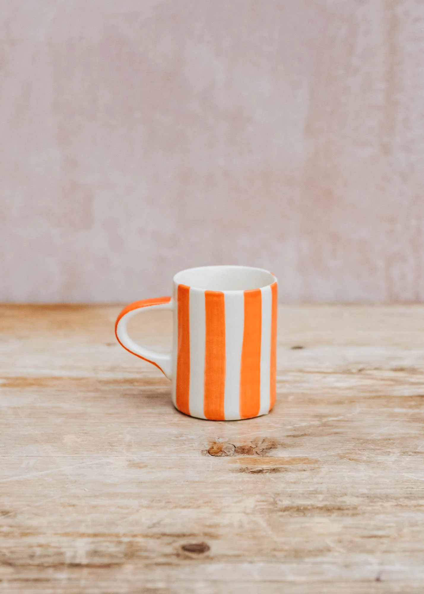 Espresso Candy Stripe Mug in Tangerine