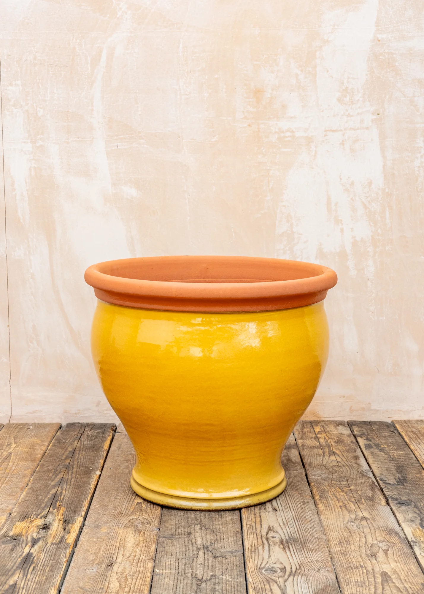 Extra Large Bellied Planter in Hot Mustard
