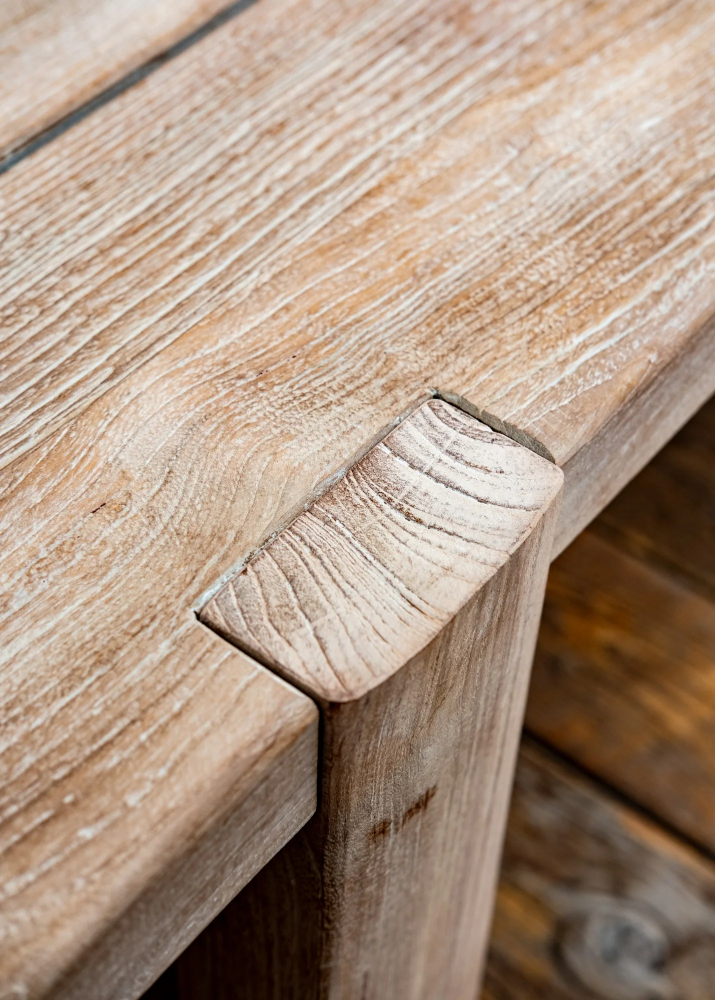 Jacoba Large Teak Bench in Natural Grey - Image 4
