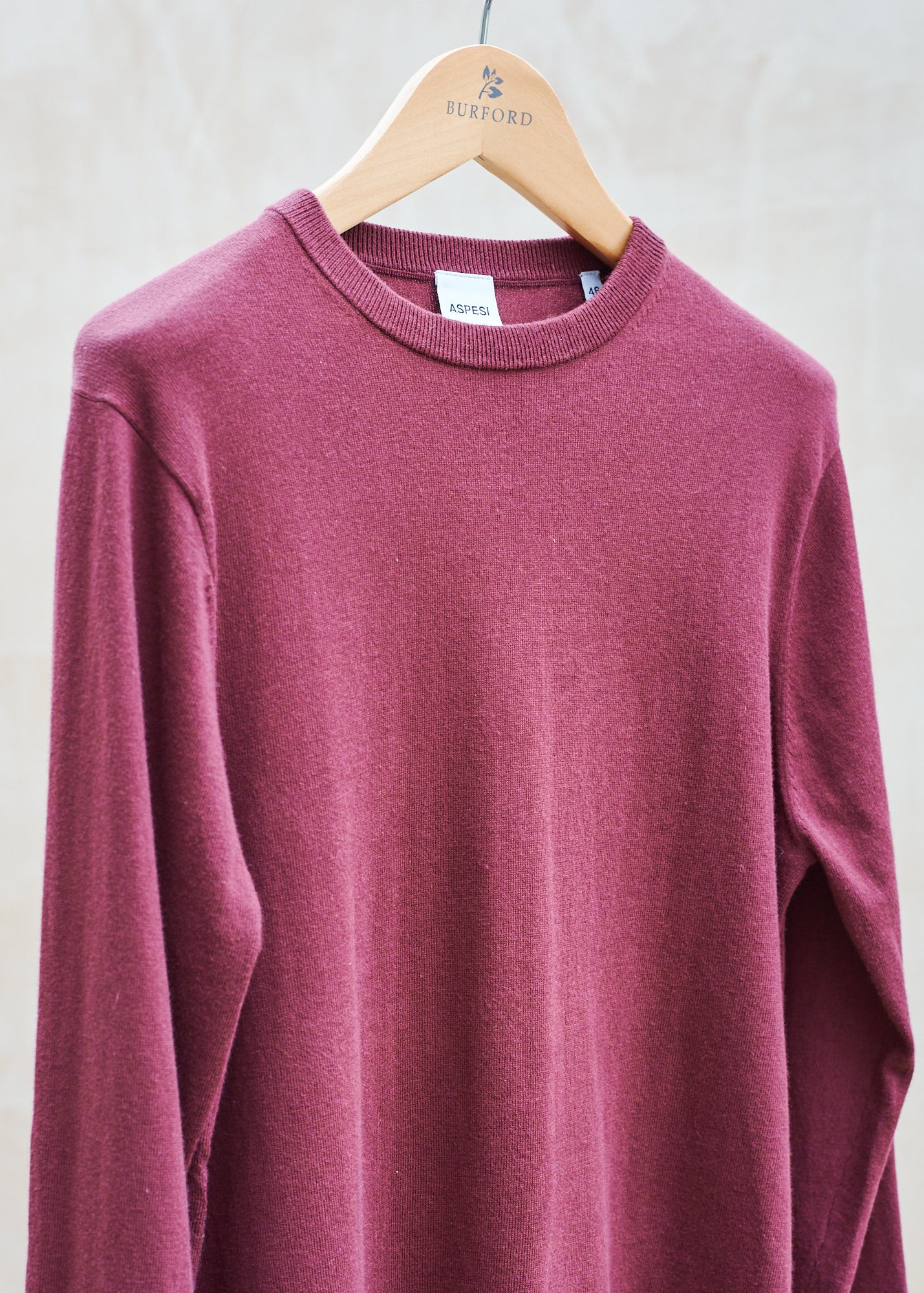 Aspesi Cotton/Cashmere Burgundy Crewneck - S - Image 3