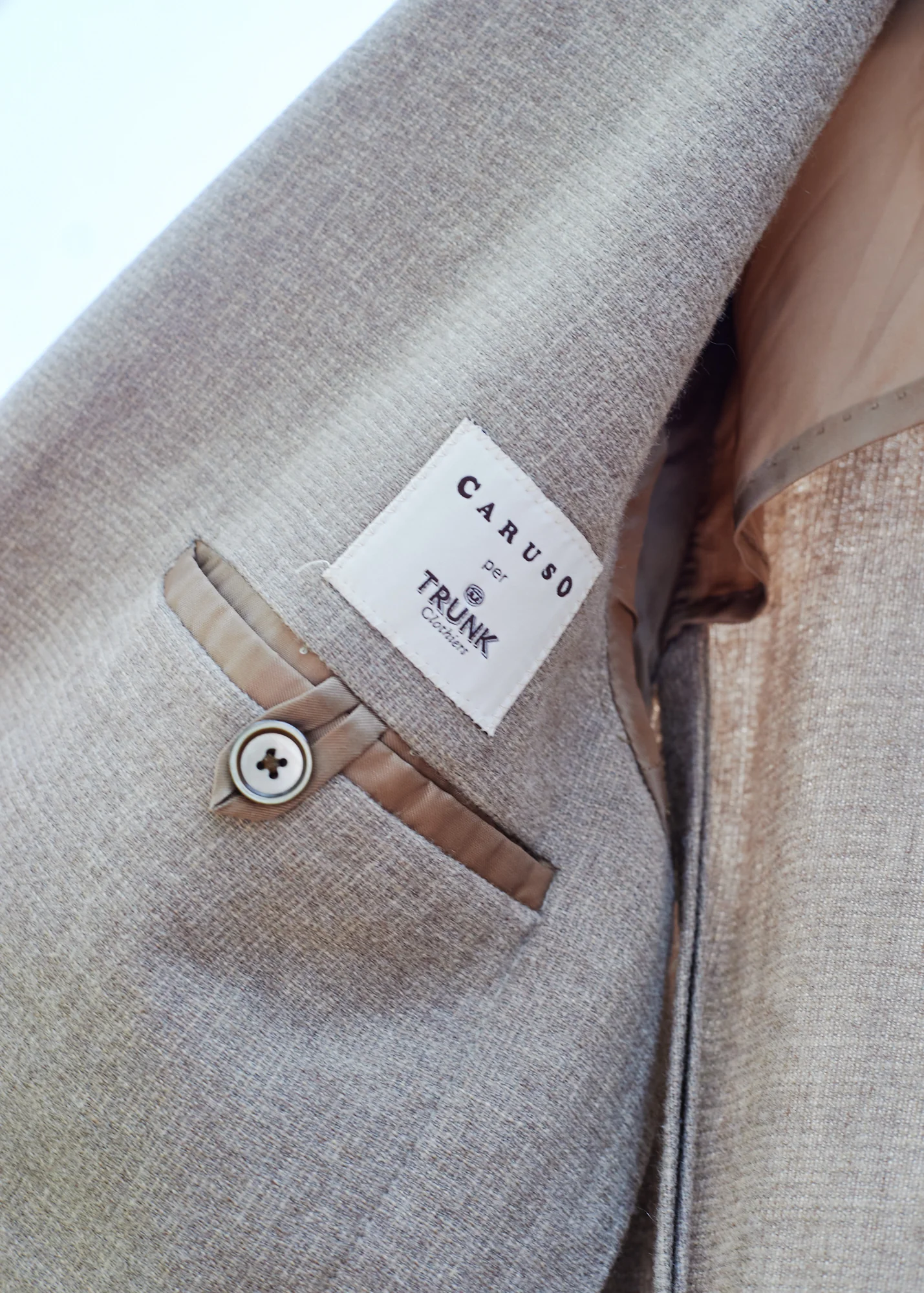 Caruso Taupe Wool/Cashmere Lightweight Blazer - M - Image 4