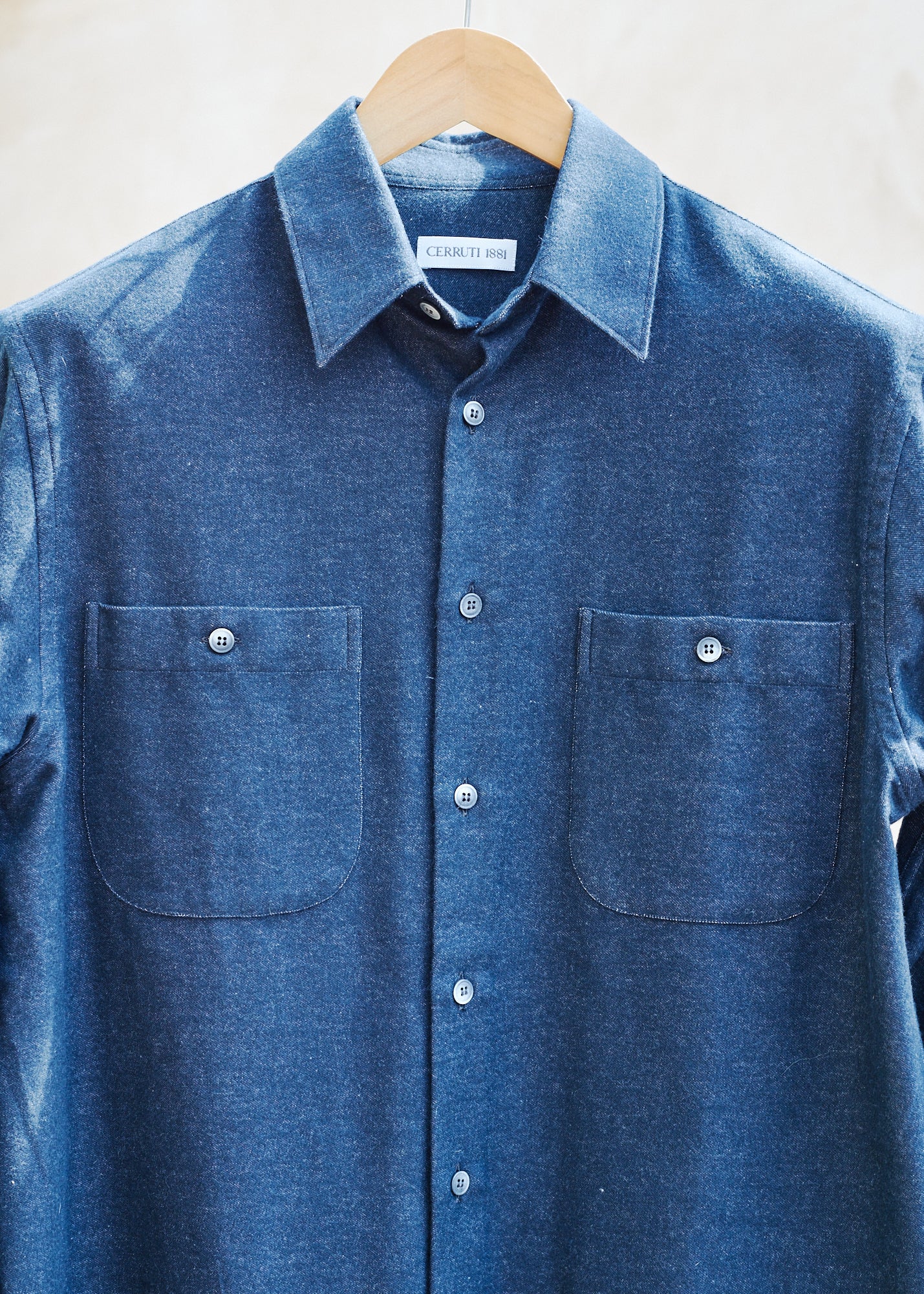 Cerruti 1881 Soft 100% Brushed Cotton Pocket Shirt - S - Image 3