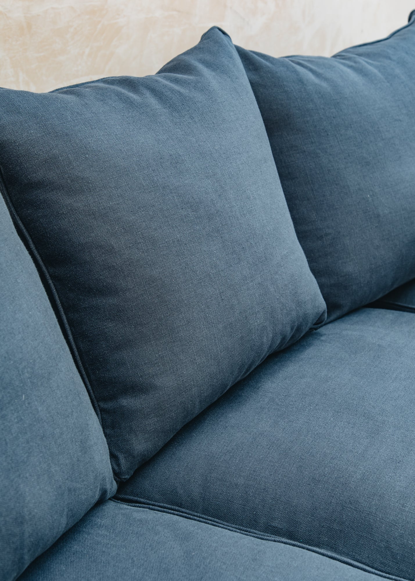 Laurel Chaise Modular Two-Piece Sofa in Indigo Slubby Linen - Image 7