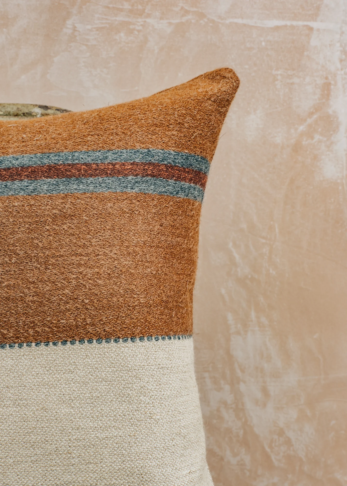 The Highland Stripe Small Cushion in Leather - Image 2