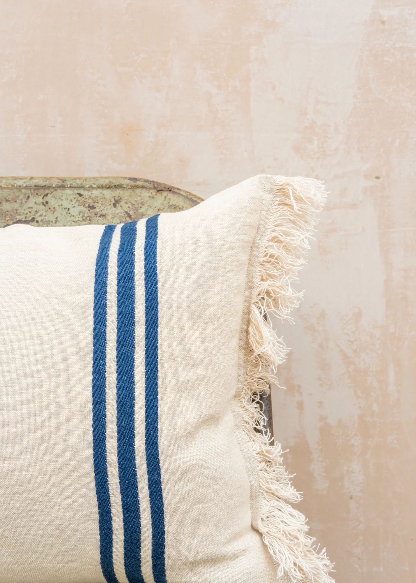 The Indigo Stripe Cushion, 44x44cm - Image 2