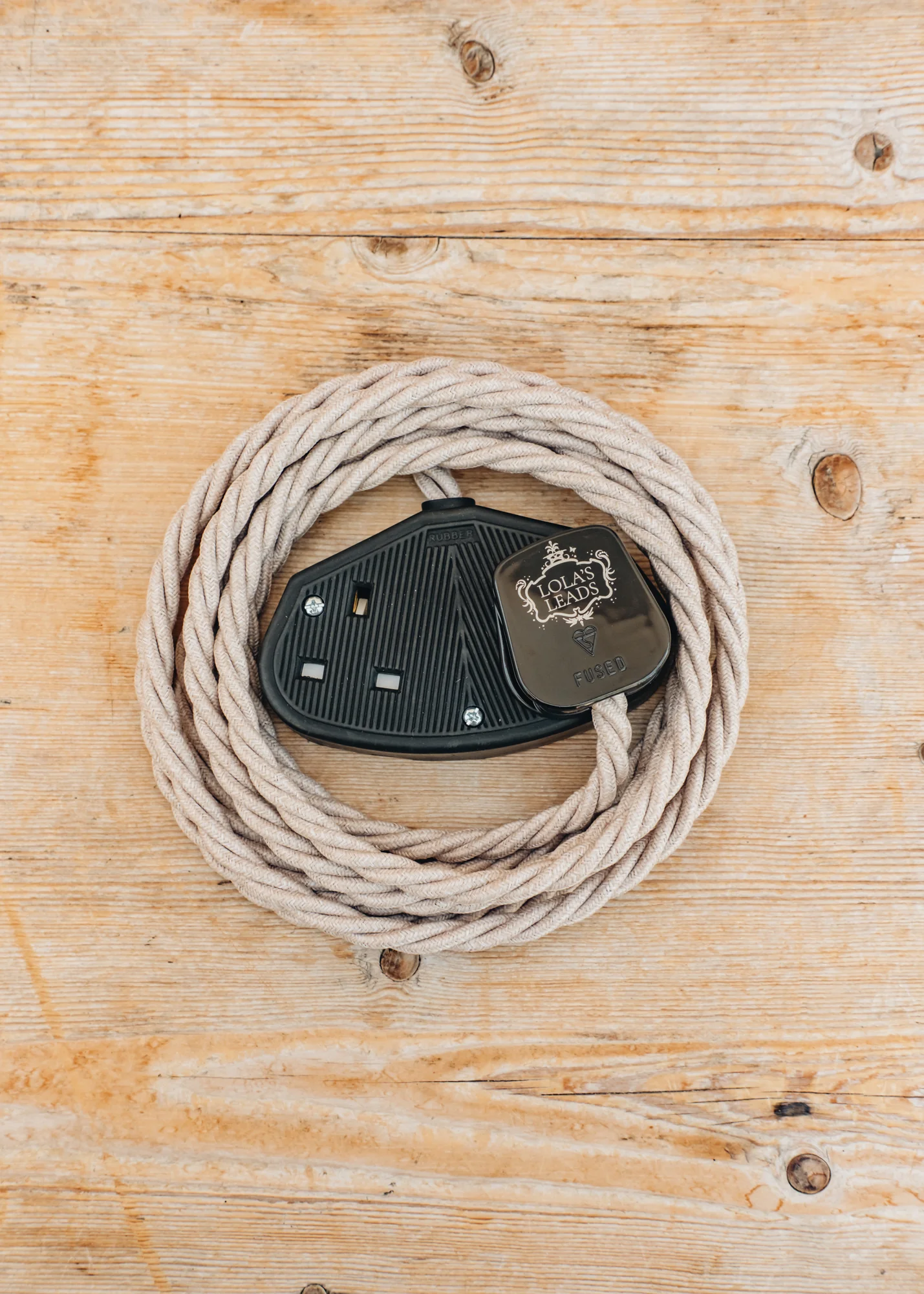 Pebble 3m Extension Lead with Black Two Gang Socket