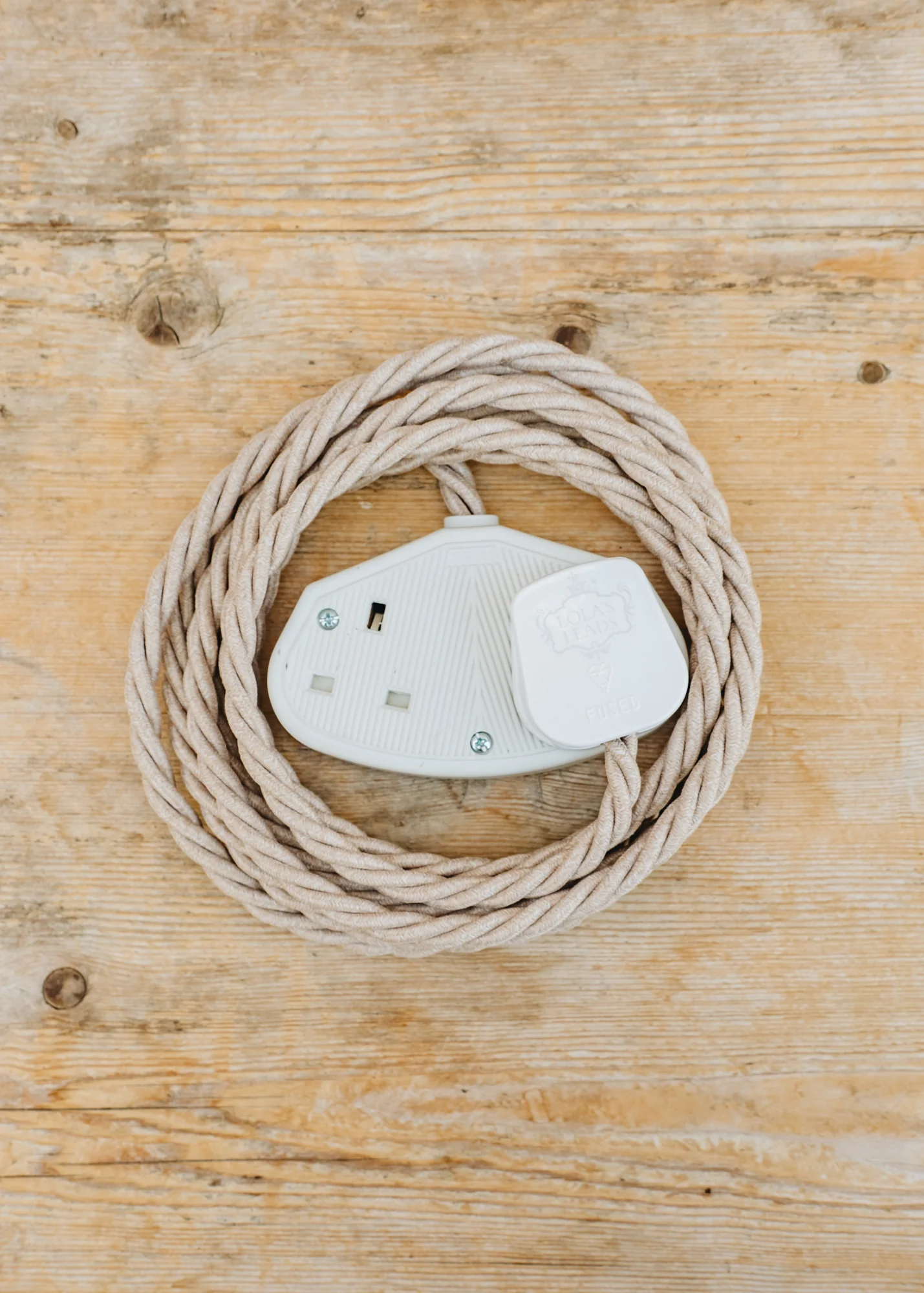 Pebble 3m Extension Lead with White Two Gang Socket
