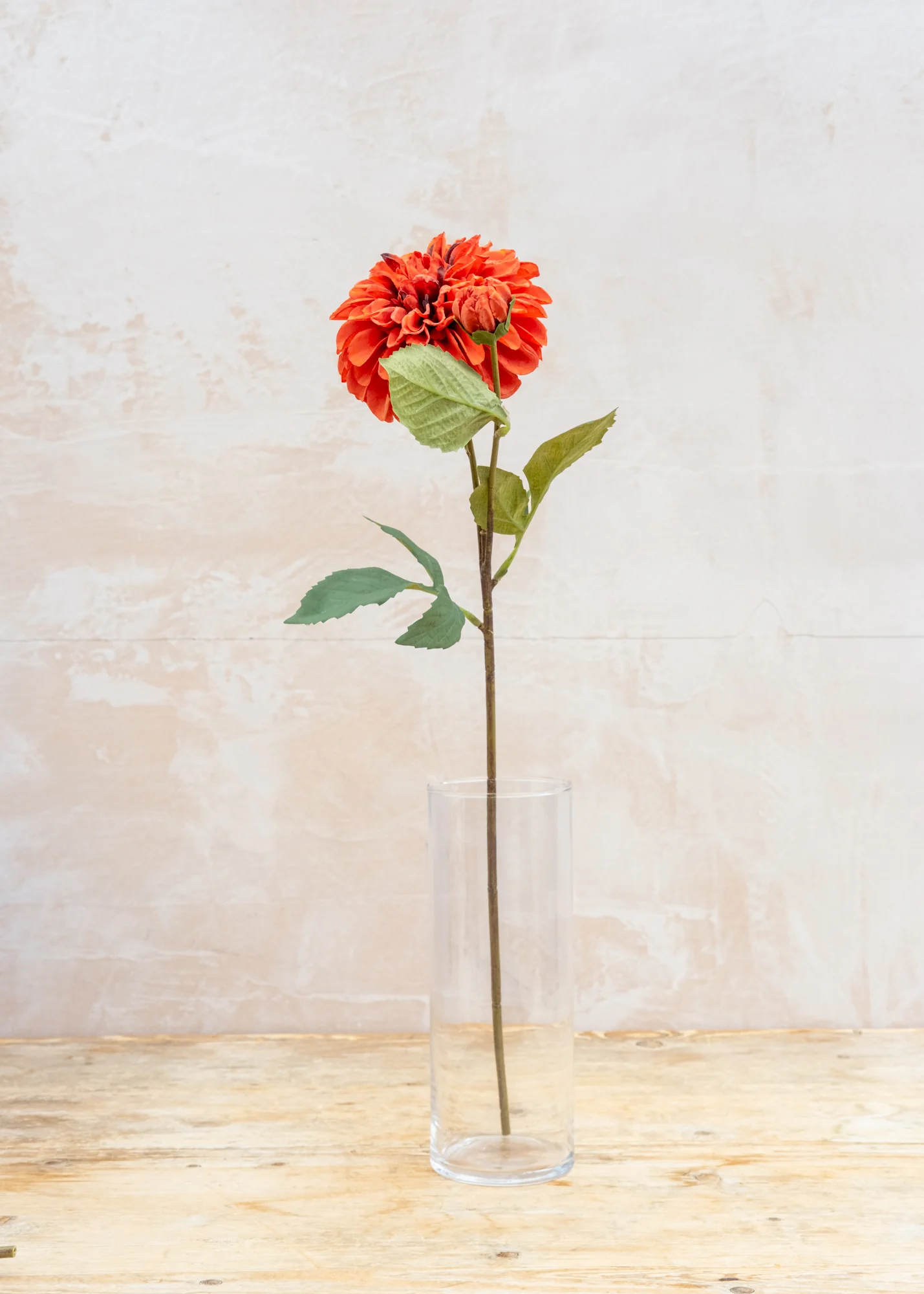 Artificial Pompon Dahlia in Dark Orange