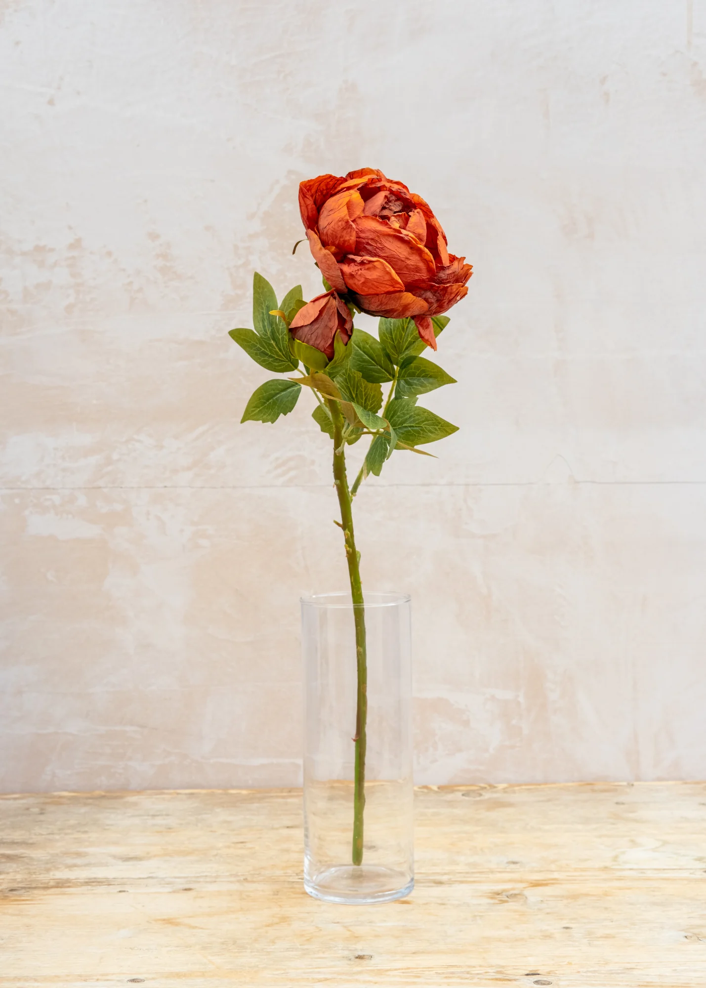 Artificial Single Peony in Dry Orange