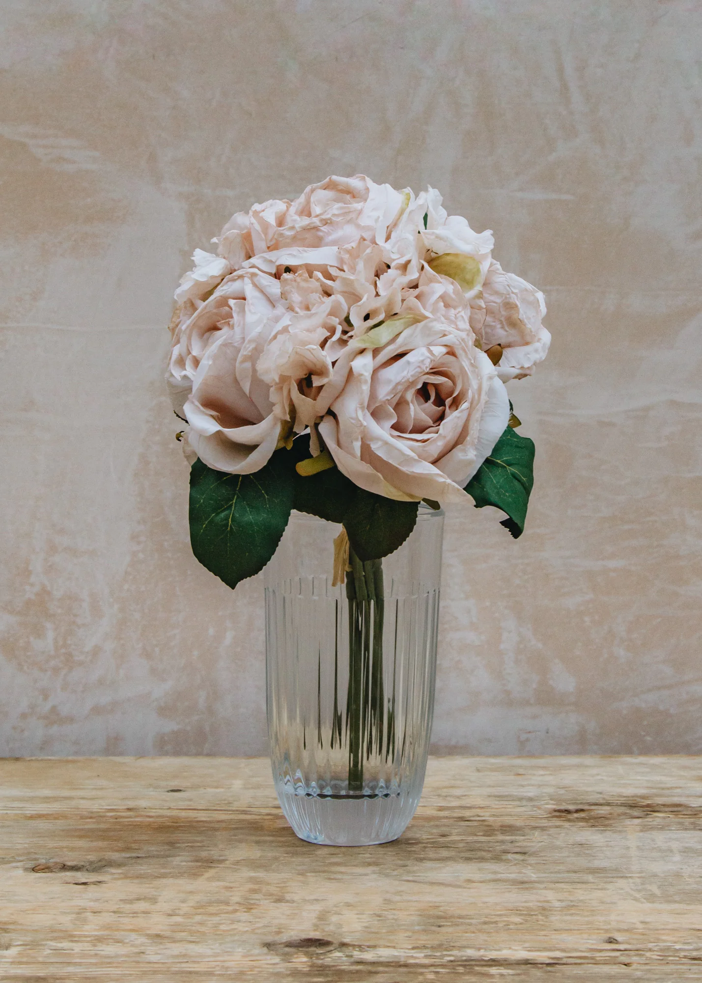 Artificial Rose and Hydrangea Bunch in Antique White