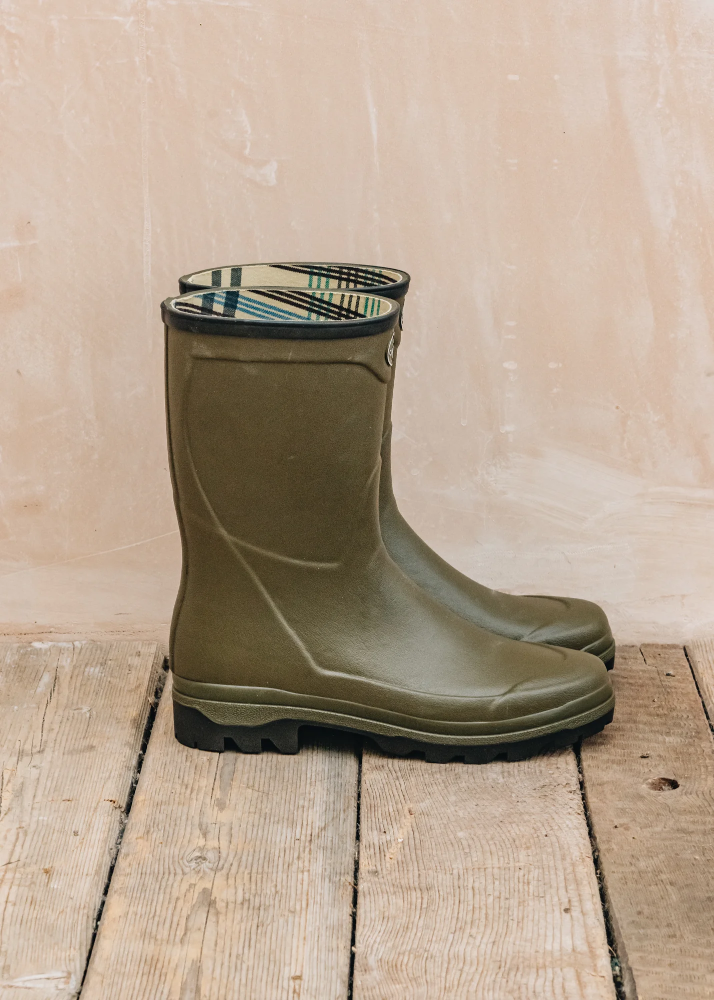 Men's Short Cross Country Bottilon Wellington Boots in Green