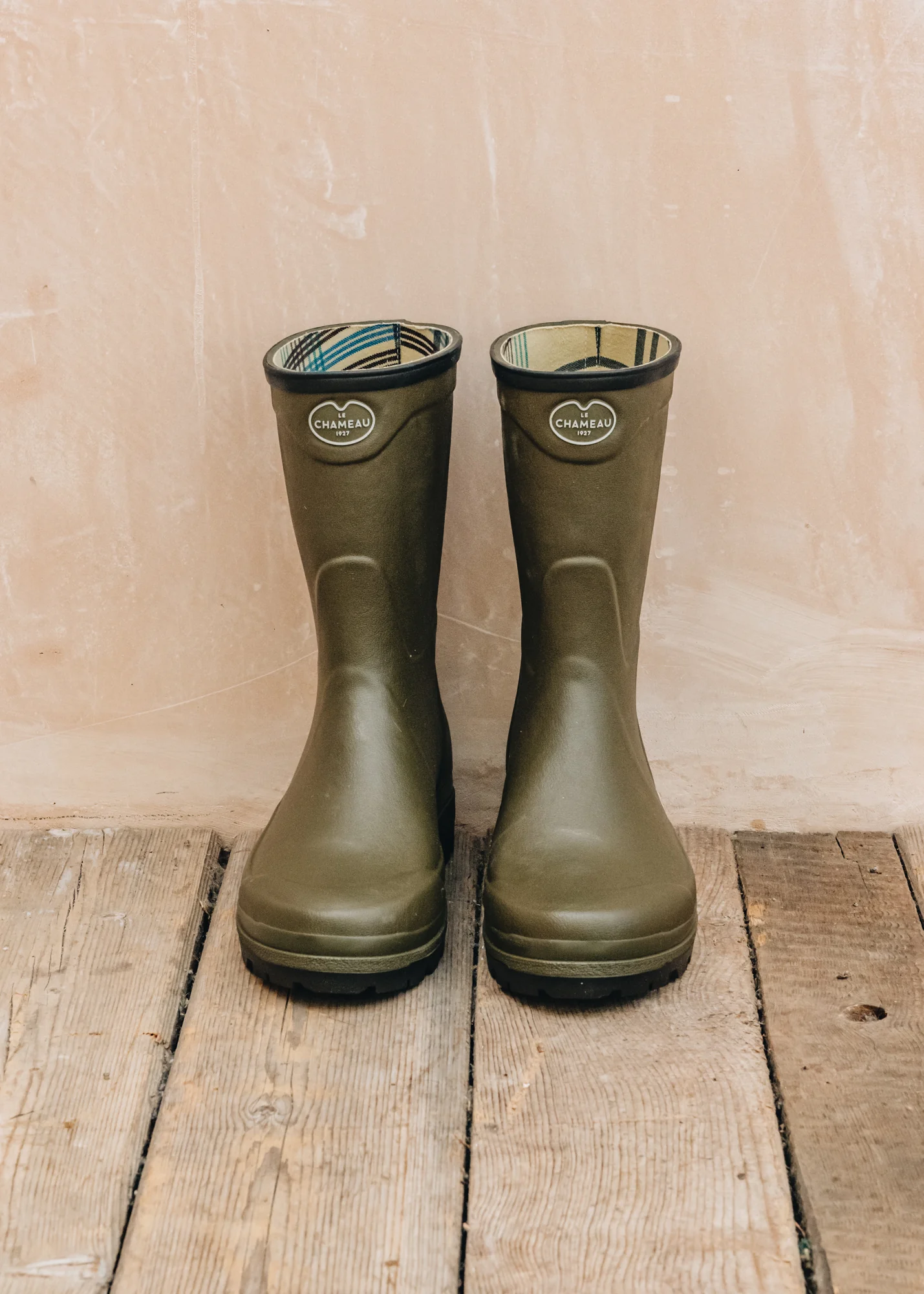 Men's Short Cross Country Bottilon Wellington Boots in Green - Image 2