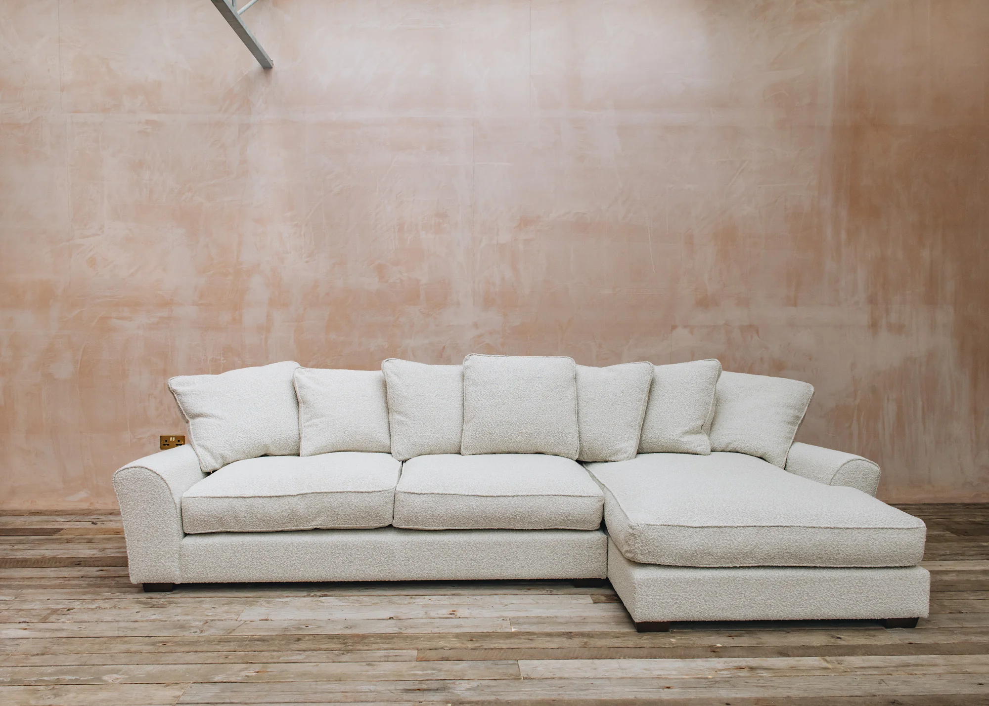 Moss Modular Two-Piece Sofas in Andes Ecru Bouclé - Image 2
