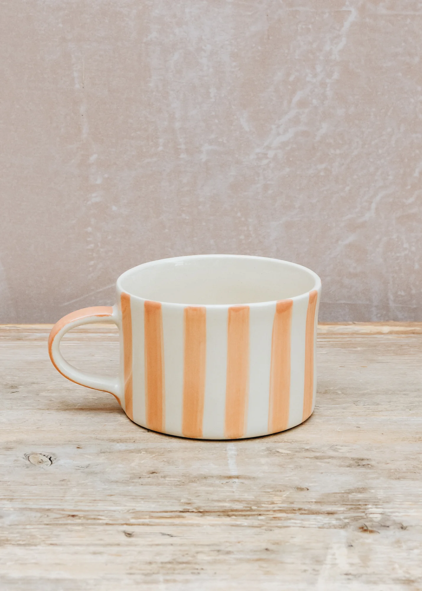 Candy Stripe Mug in Peach